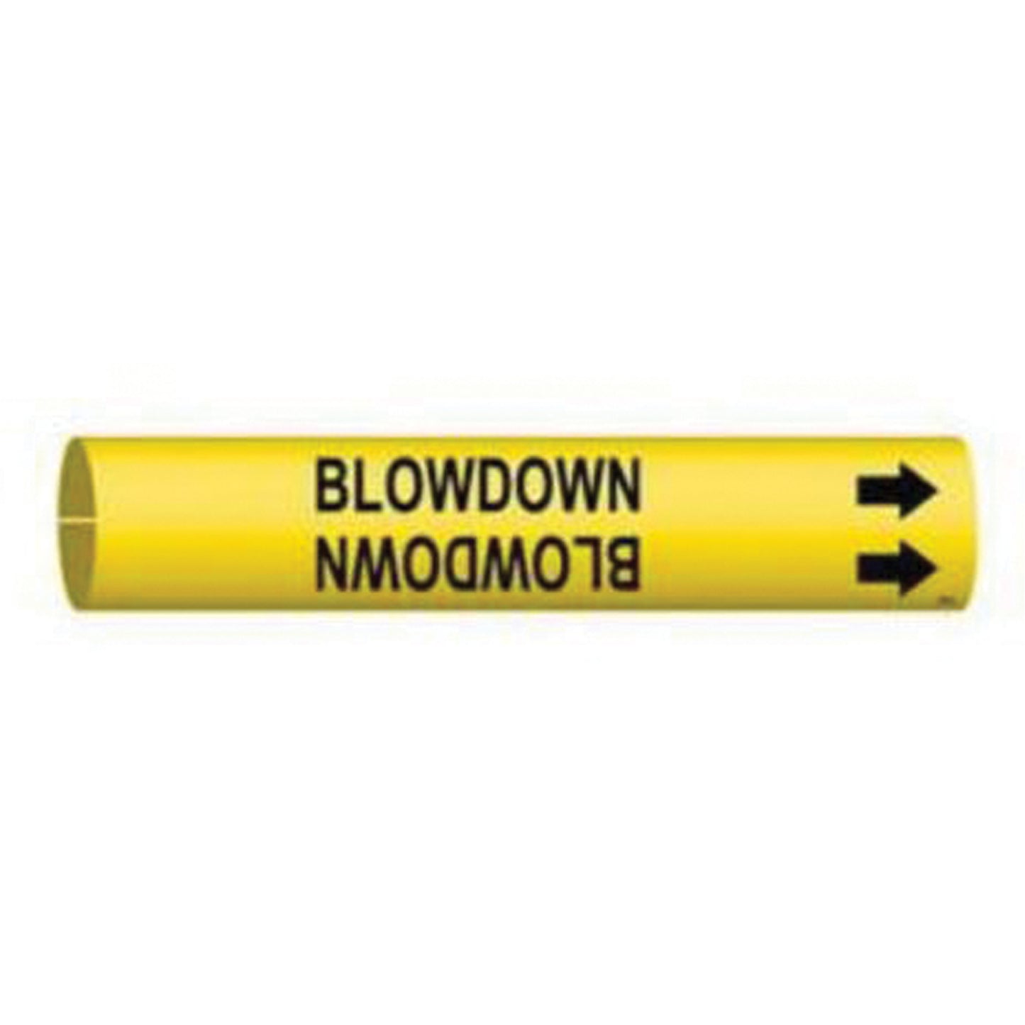 Brady "Blowdown" Pipe Marker, Snap-On, 13/16" H x 13/16" W, Black on Yellow