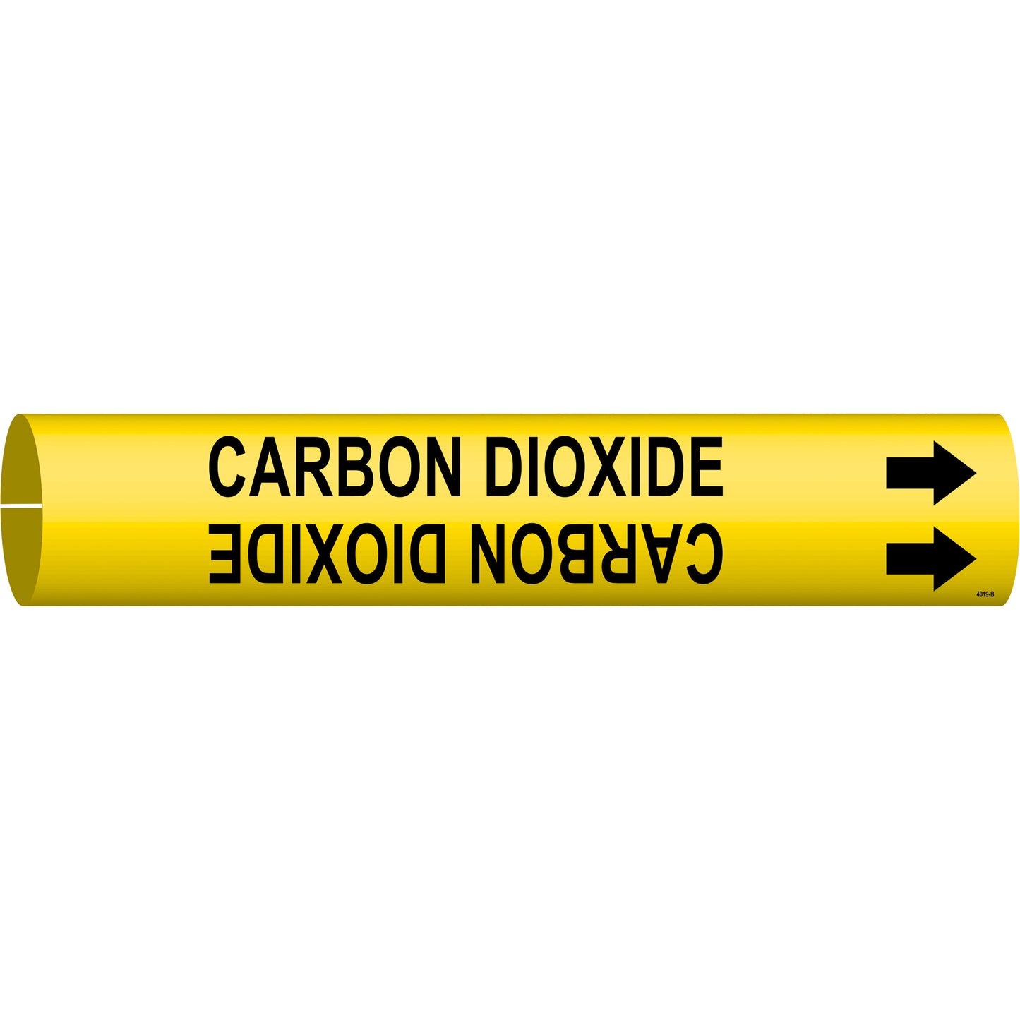 Brady "Carbon Dioxide" Pipe Marker, Snap-On, 7/8" H x 7/8" W, Black on Yellow