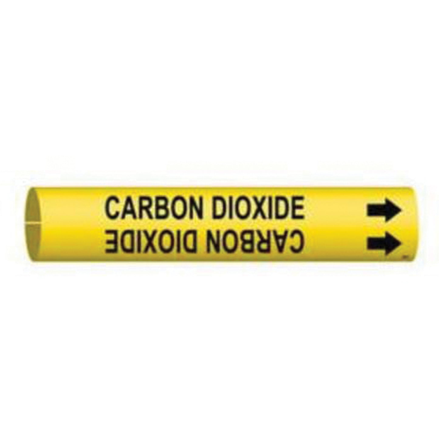 Brady "Carbon Dioxide" Pipe Marker, Snap-On, 2-13/16" H x 2-13/16" W, Black on Yellow