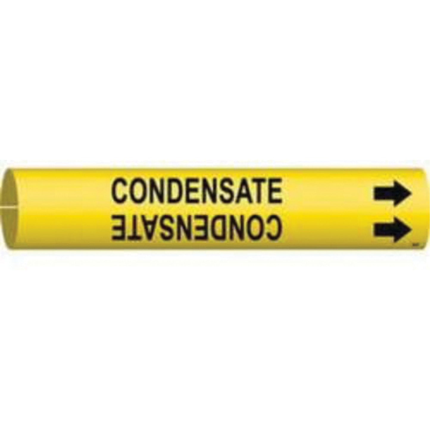 Brady "Condensate" Pipe Marker, Snap-On, 2" H x 2" W, Black on Yellow