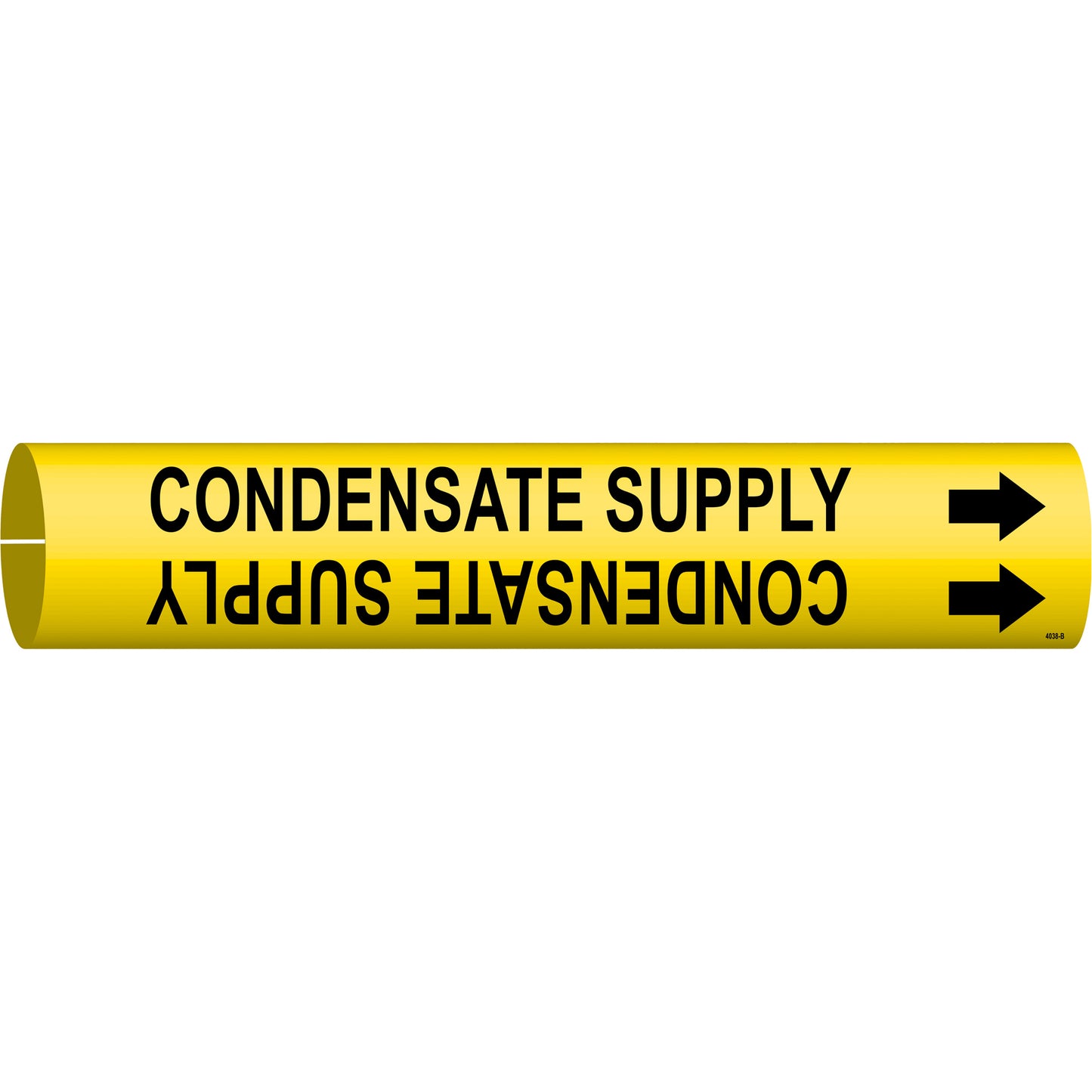 Brady "Condensate Supply" Pipe Marker, Snap-On, 7/8" H x 7/8" W, Black on Yellow