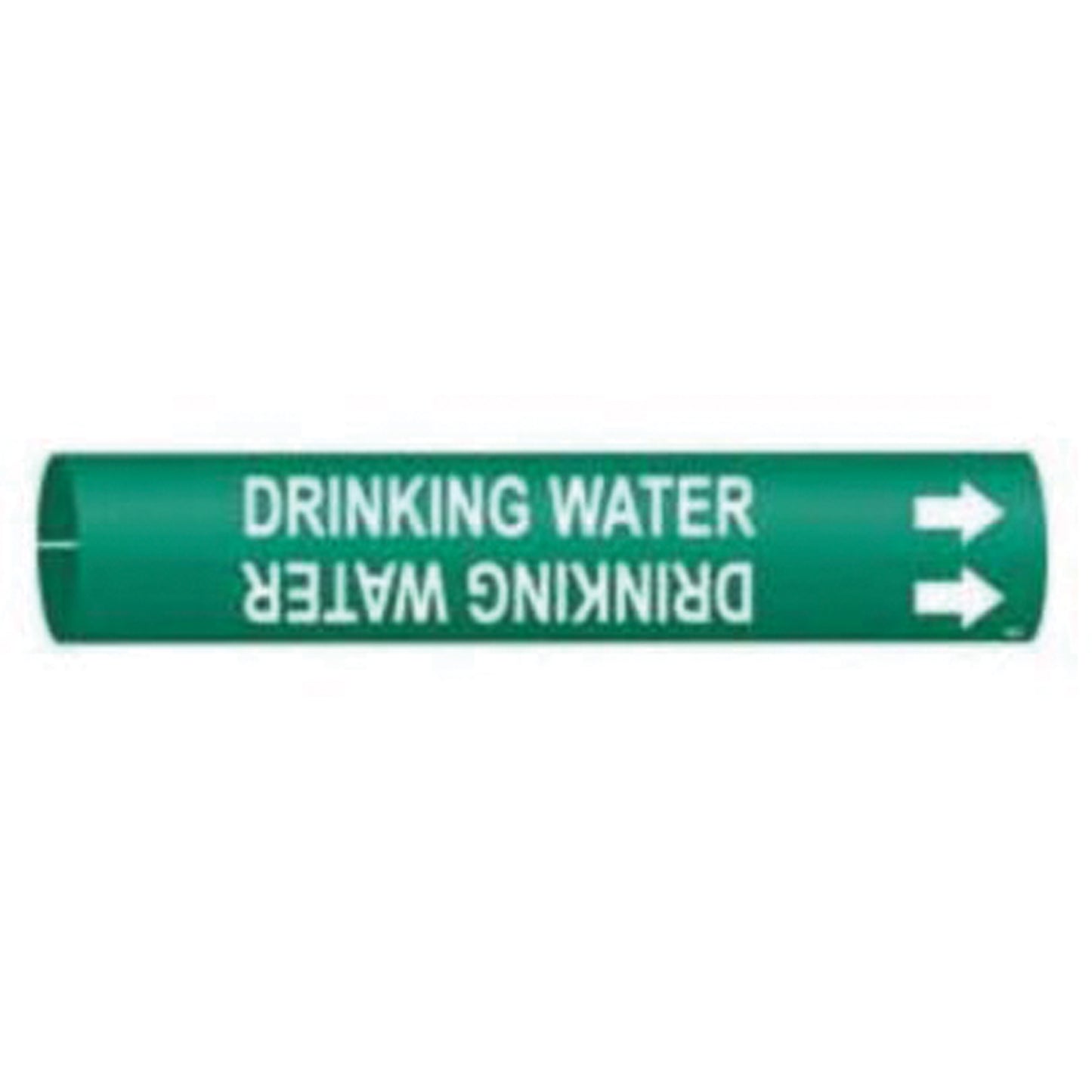 Brady "Drinking Water" Pipe Marker, Snap-On, 13/16" H x 13/16" W, White on Green