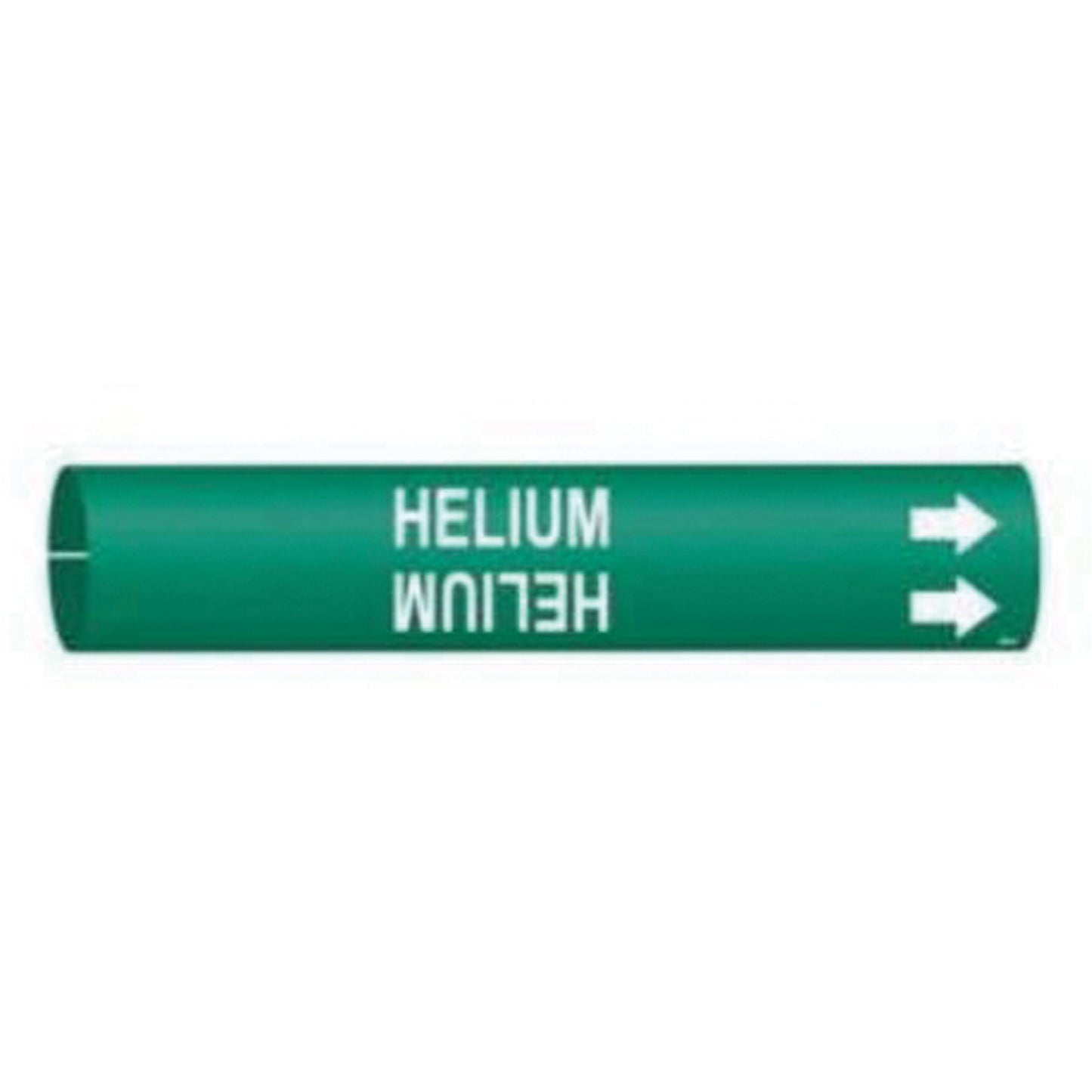 Brady "Helium" Pipe Marker, Snap-On, 13/16" H x 13/16" W, White on Green