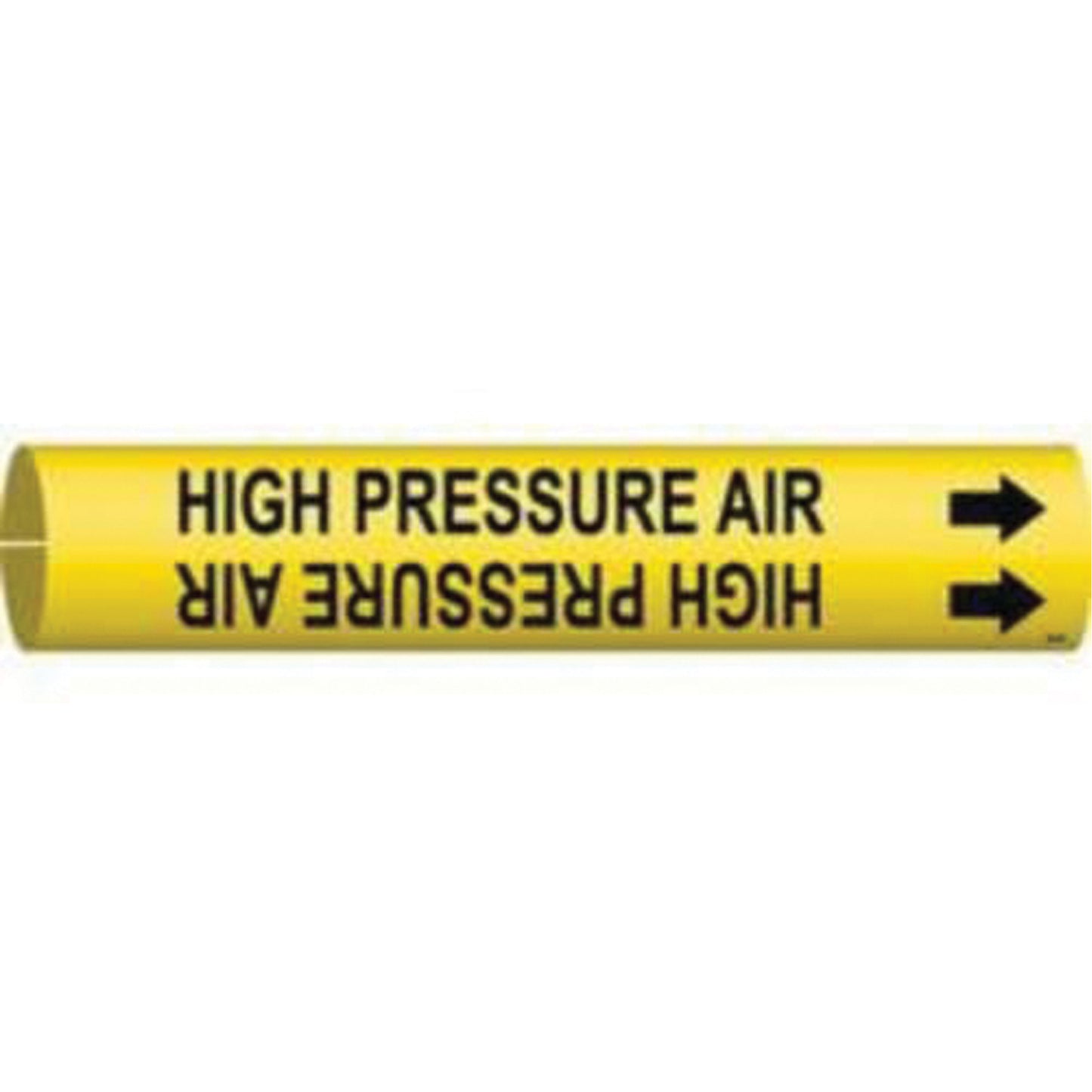 Brady "High Pressure Air" Pipe Marker, Snap-On, 7/8" H x 7/8" W, Black on Yellow