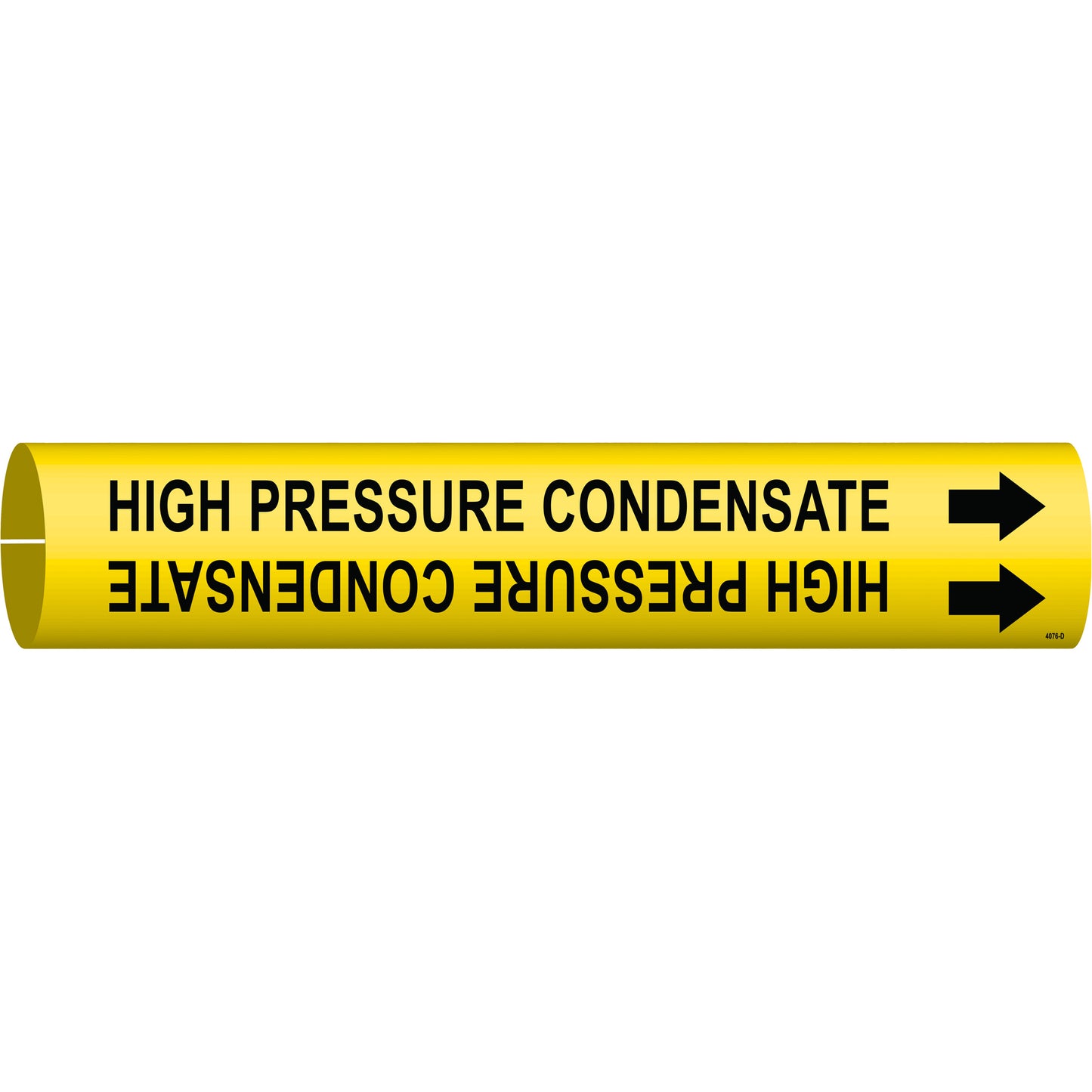 Brady "High Pressure Condensate" Pipe Marker, Snap-On, 2-13/16" H x 2-13/16" W, Black on Yellow