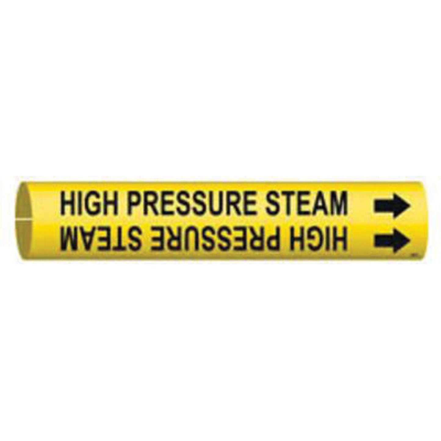Brady "High Pressure Steam" Pipe Marker, Snap-On, 13/16" H x 13/16" W, Black on Yellow
