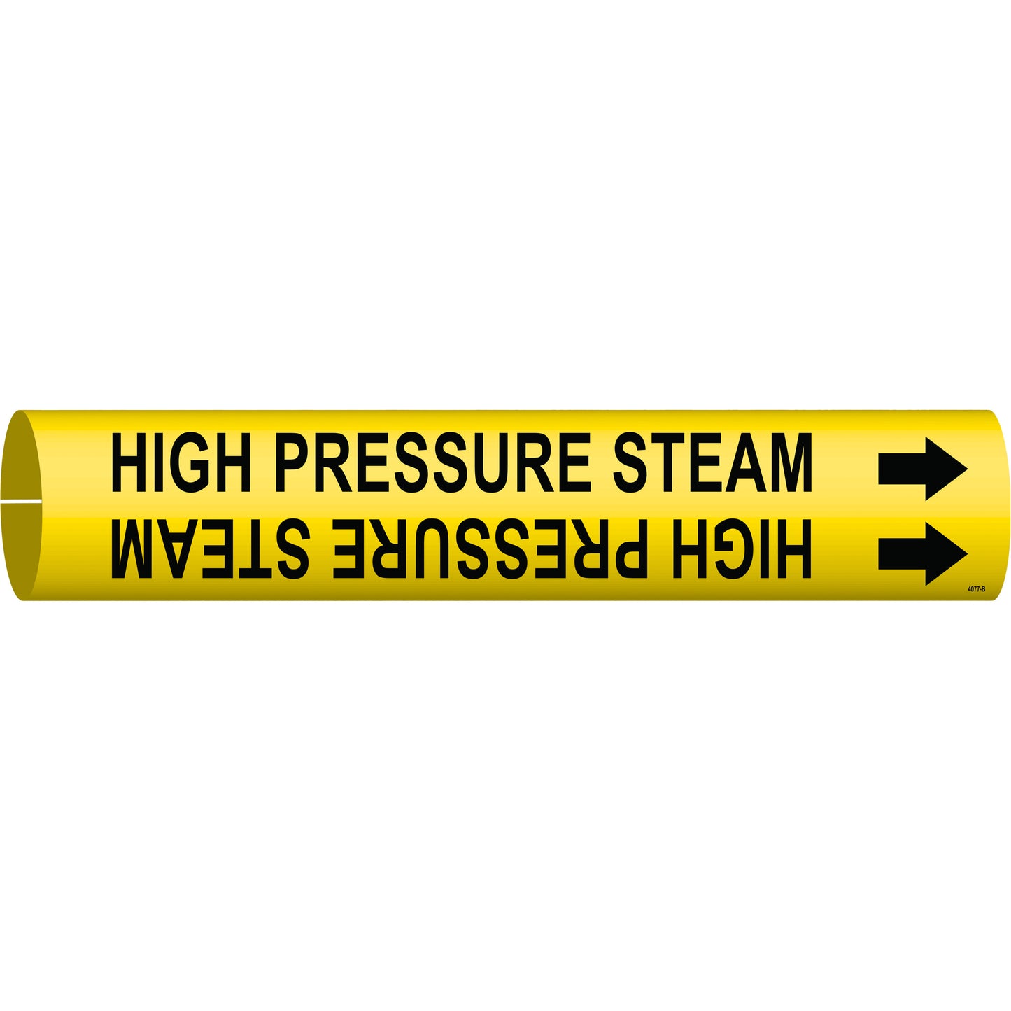Brady "High Pressure Steam" Pipe Marker, Snap-On, 7/8" H x 7/8" W, Black on Yellow