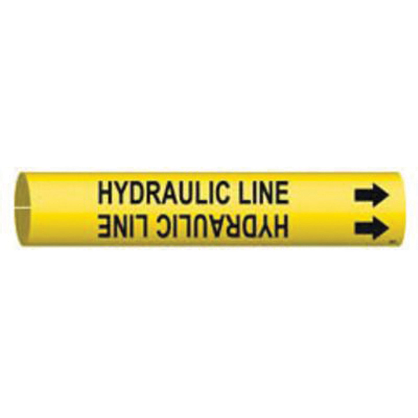 Brady "Hydraulic Line" Pipe Marker, Snap-On, 2" H x 2" W, Black on Yellow