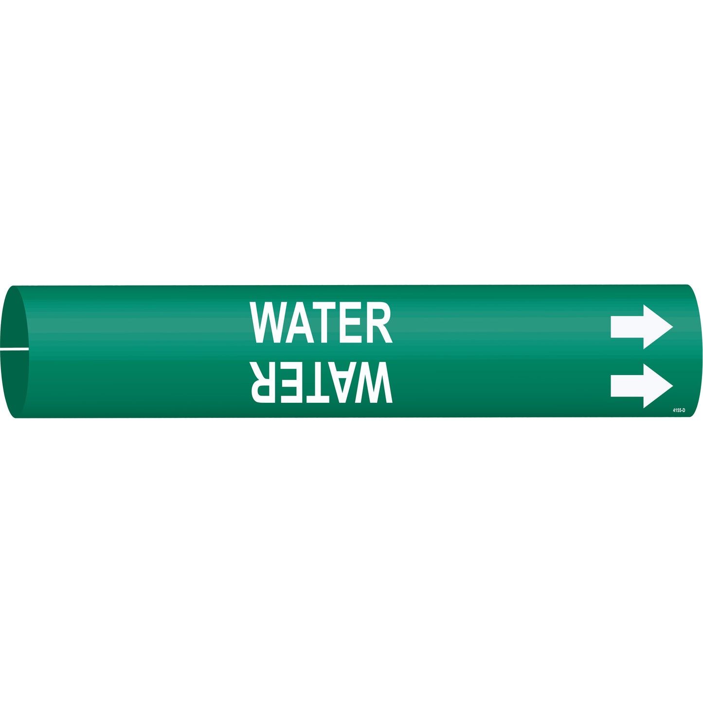 Brady "Water" Pipe Marker, Snap-On, 2-13/16" H x 2-13/16" W, White on Green