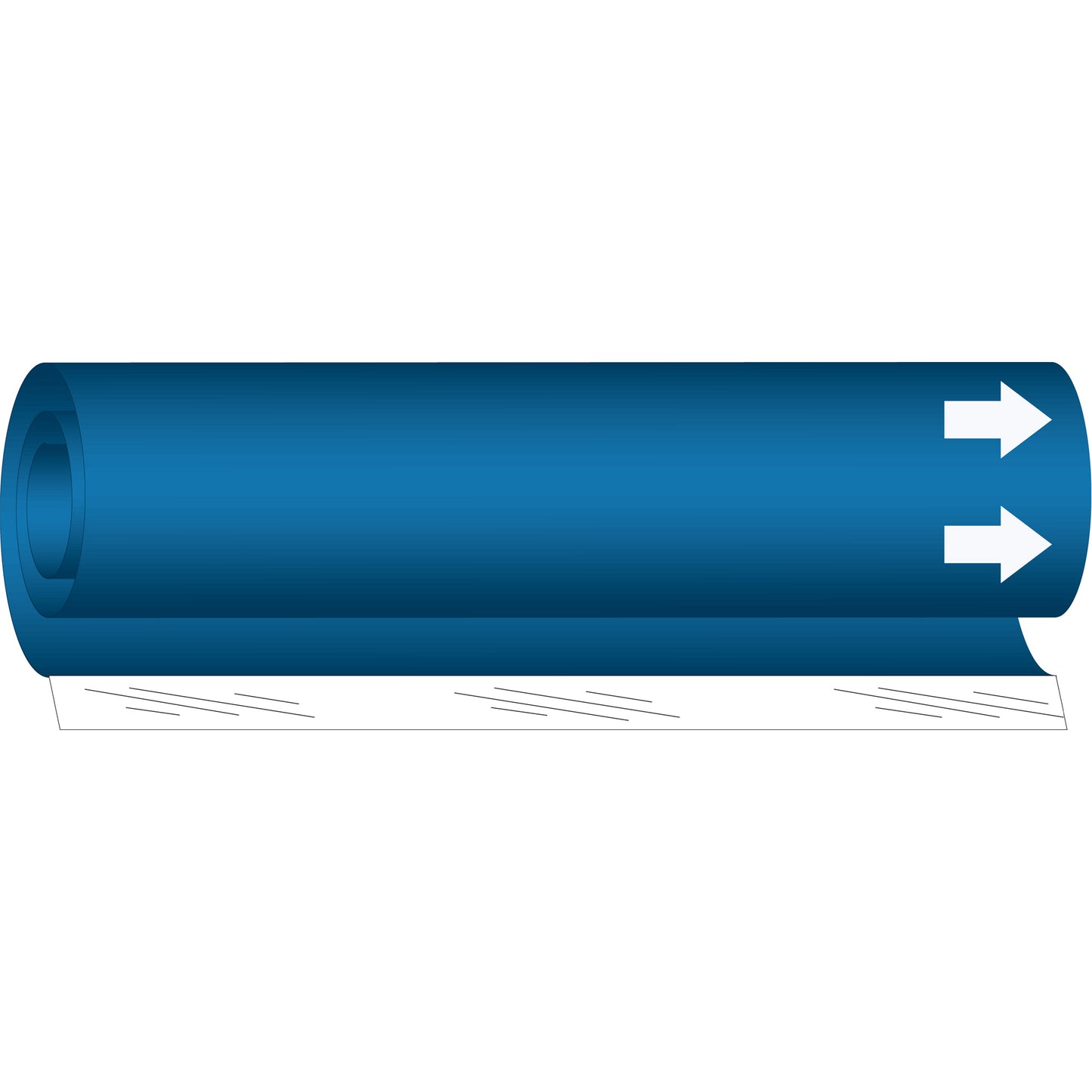 Brady Blank Pipe Marker, Wrap-Around, 26" H x 12" W, White on Blue