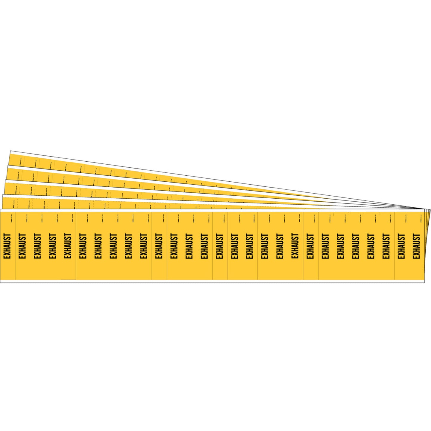 Brady "Exhaust" Semi-Conductor & Chemical Pipe Markers, Self-Adhesive, 1/2" H x 2-1/4" W, Black on Yellow