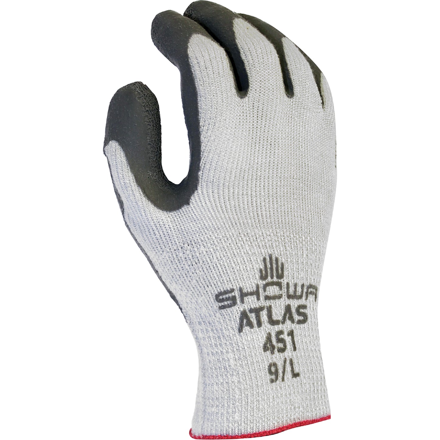 Showa Atlas Therma Fit® 451 Coated Gloves, 9/Large, Rubber Latex Coating, 10 Gauge, Cotton Shell