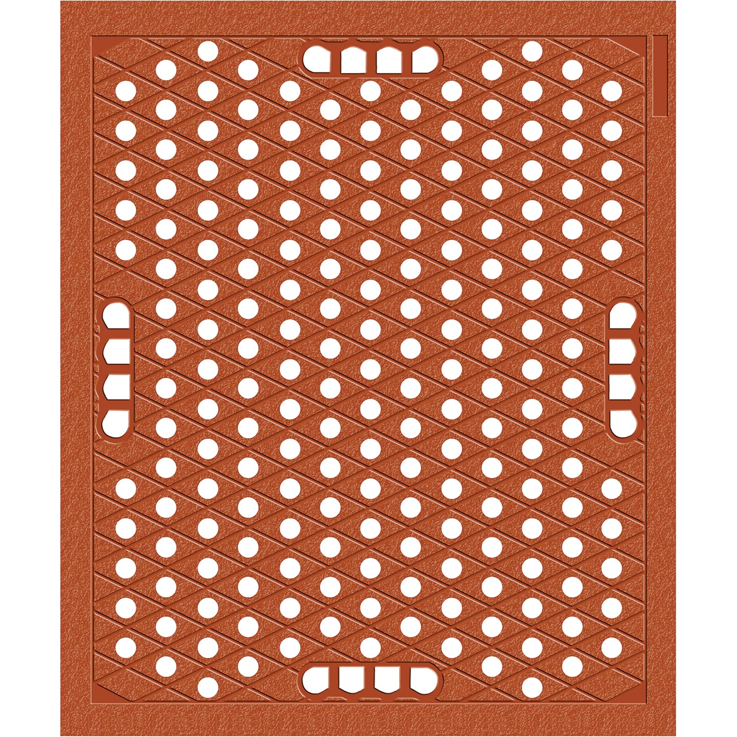 Wearwell Grade "A" No. 482 Mats, Slotted, 2-1/2' x 5' x 1/2", Brown, Nitrile