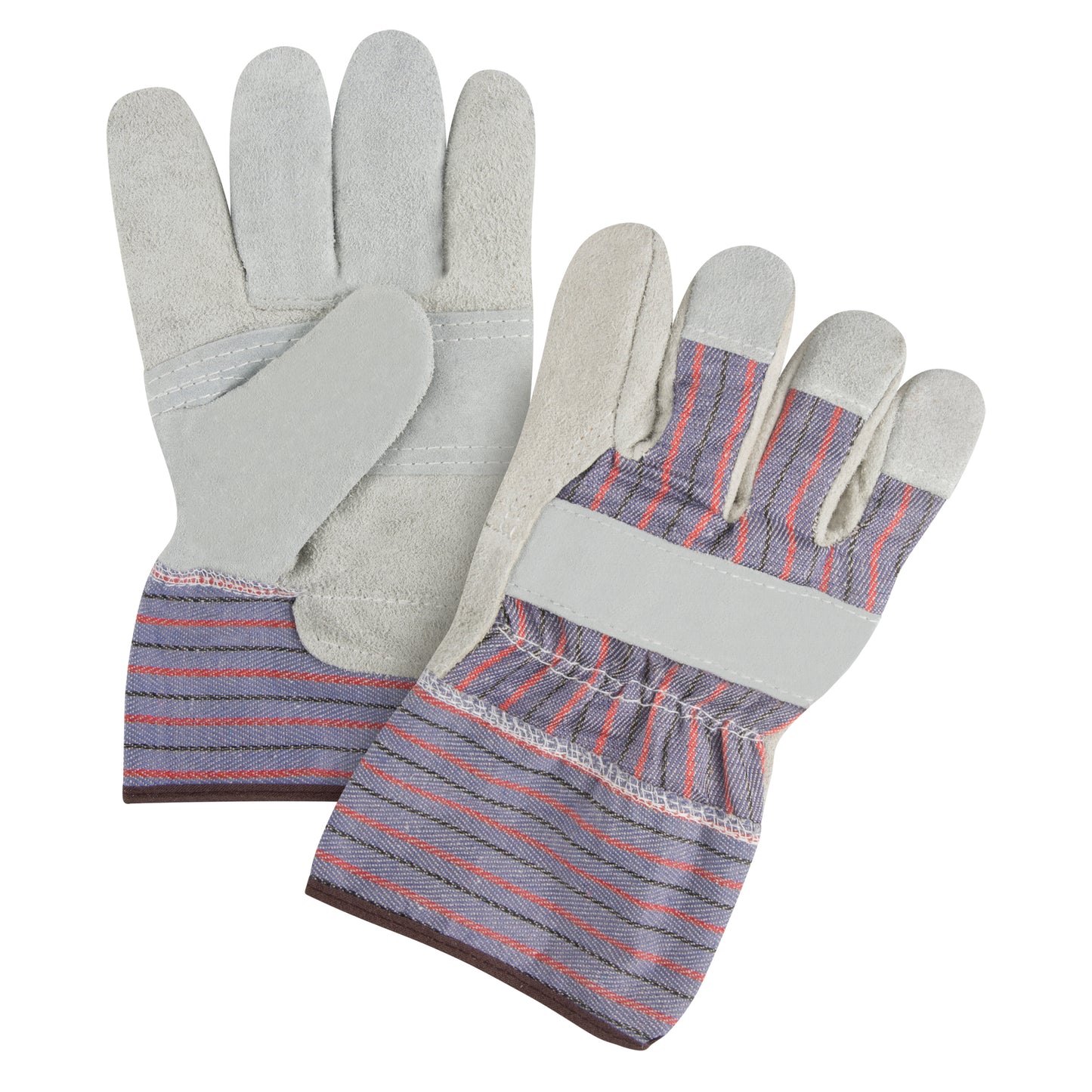 Zenith Safety Products Premium Patch Palm Fitters Gloves, Large, Split Cowhide Palm, Cotton Inner Lining