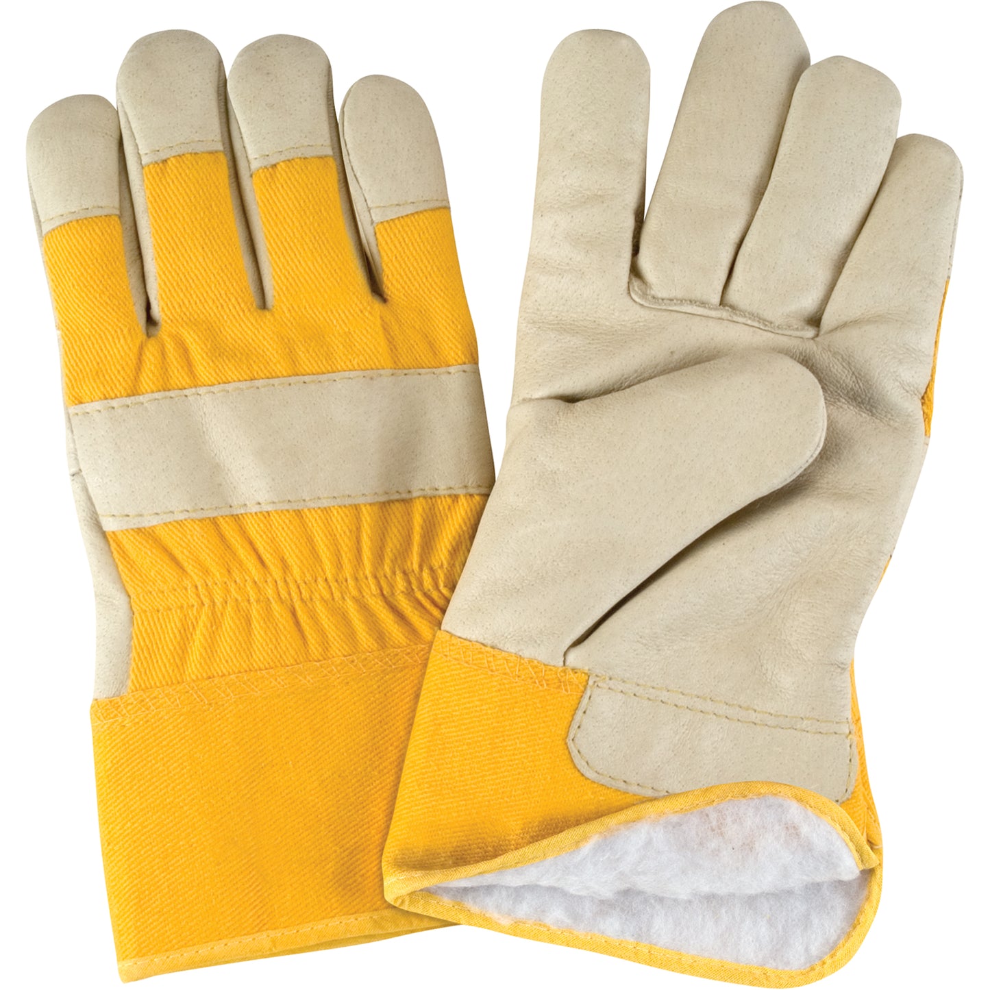 Zenith Safety Products Winter-Lined Fitters Gloves, Large, Grain Pigskin Palm, Boa Inner Lining