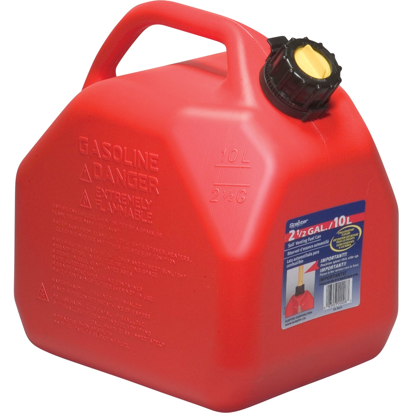 Jerry Cans, 2.5 US gal./10 L, Red, CSA Compliant/ULC
