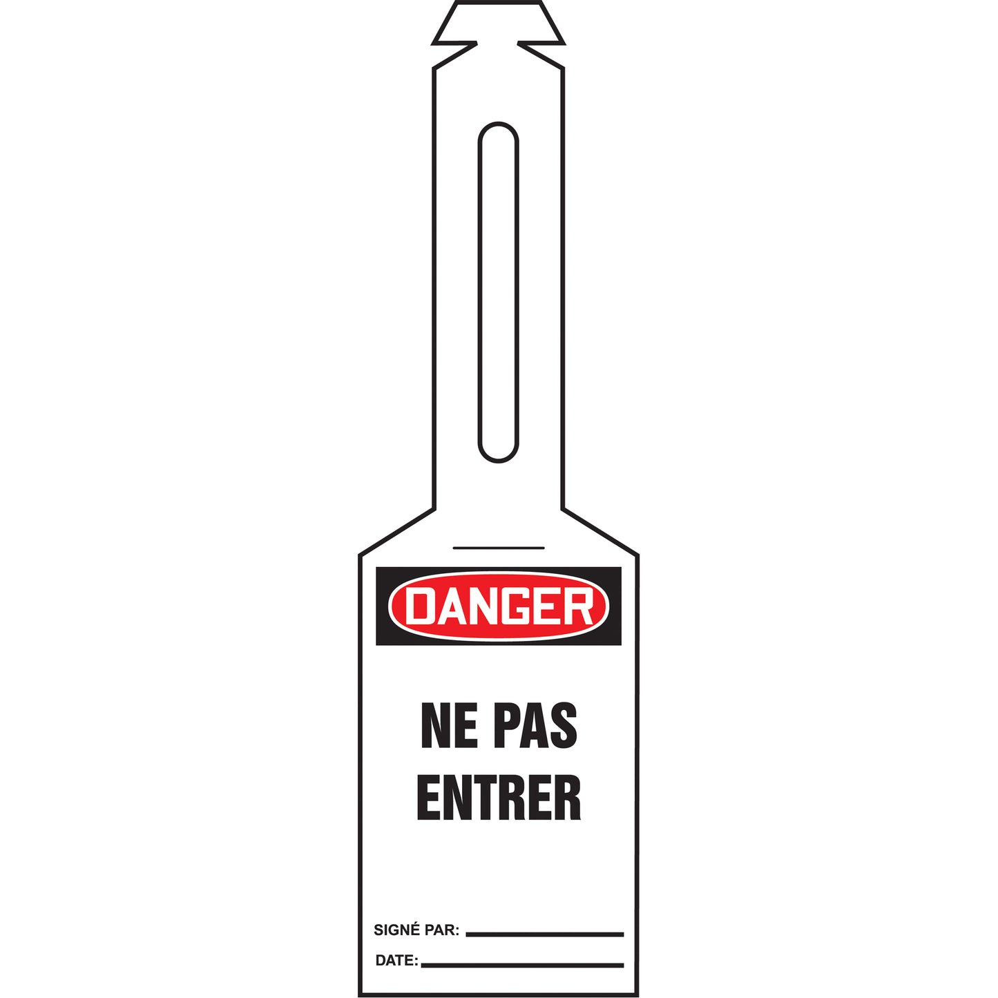 Accuform Signs Loop 'N Lock™ Lockout tag, Plastic, 3-3/8" W x 5-7/8" H, French