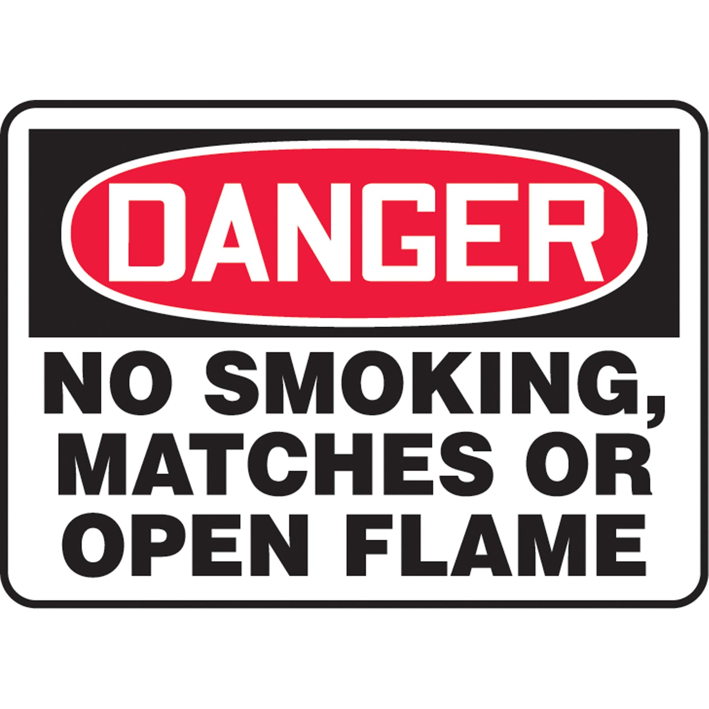 Accuform Signs "No Smoking, Matches Or Open Flame" Sign, 10" x 14", Aluminum, English