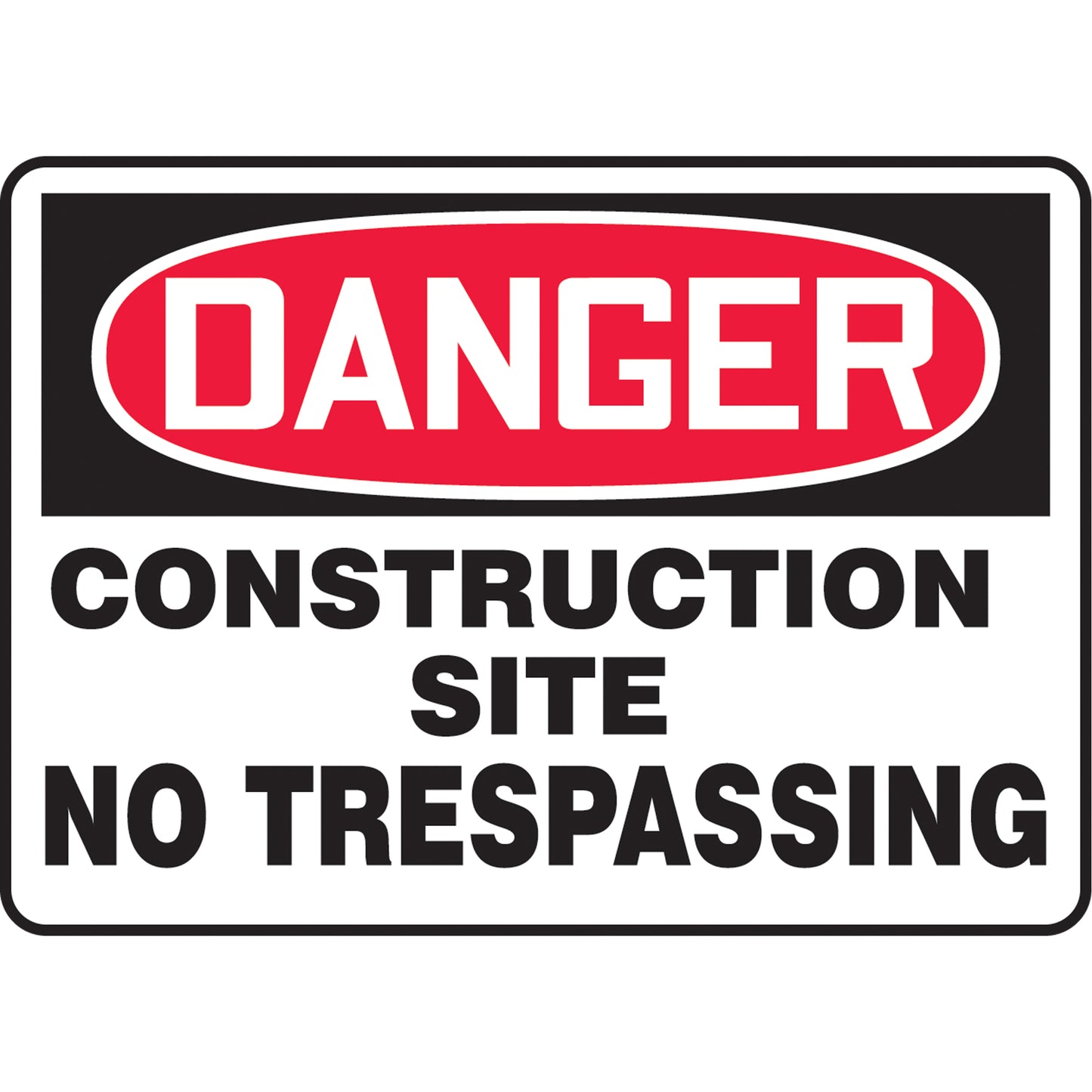 Accuform Signs "Construction Site No Trespassing" Sign, 7" x 10", Aluminum, English
