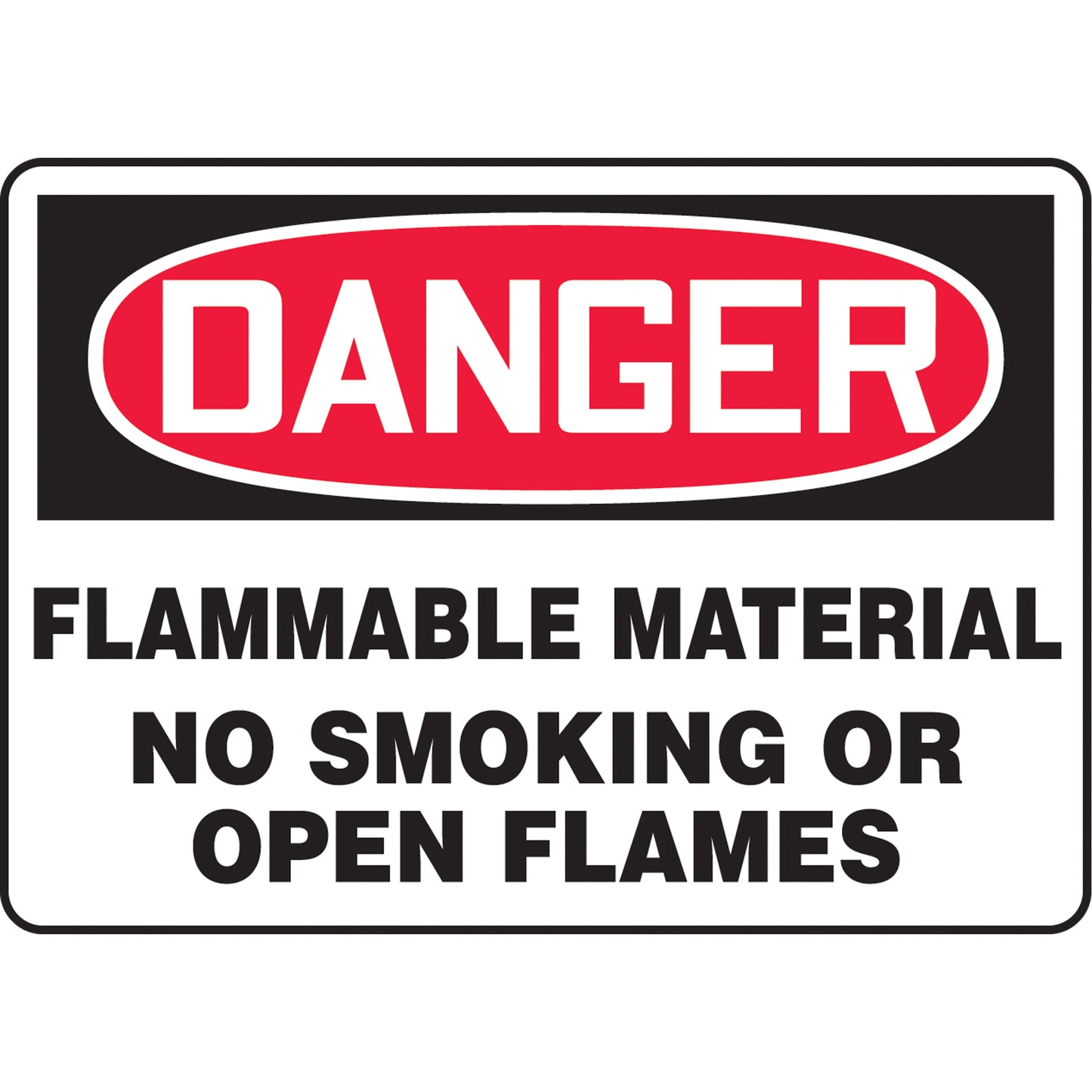 Accuform Signs "Flammable Material" Sign, 10" x 14", Vinyl, English