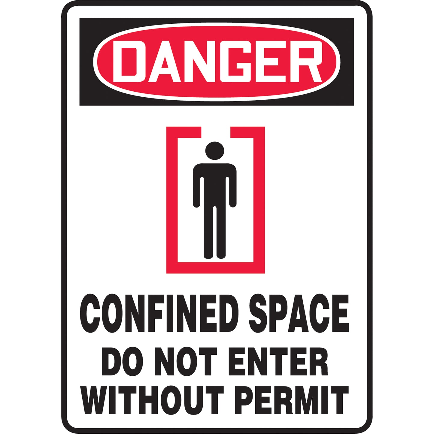 Accuform Signs "Confined Space Do Not Enter" Sign, 10" x 7", Vinyl, English with Pictogram