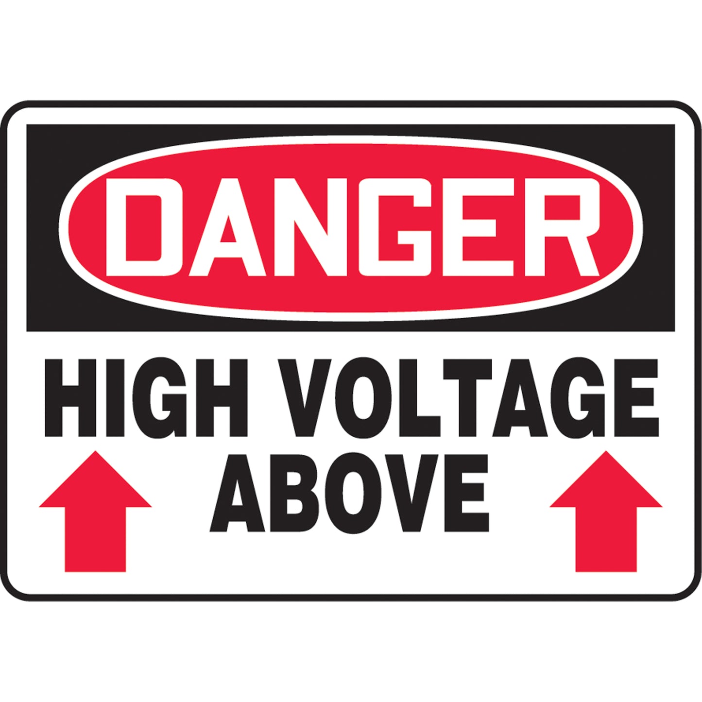 Accuform Signs "High Voltage Above" Sign, 7" x 10", Aluminum, English with Pictogram