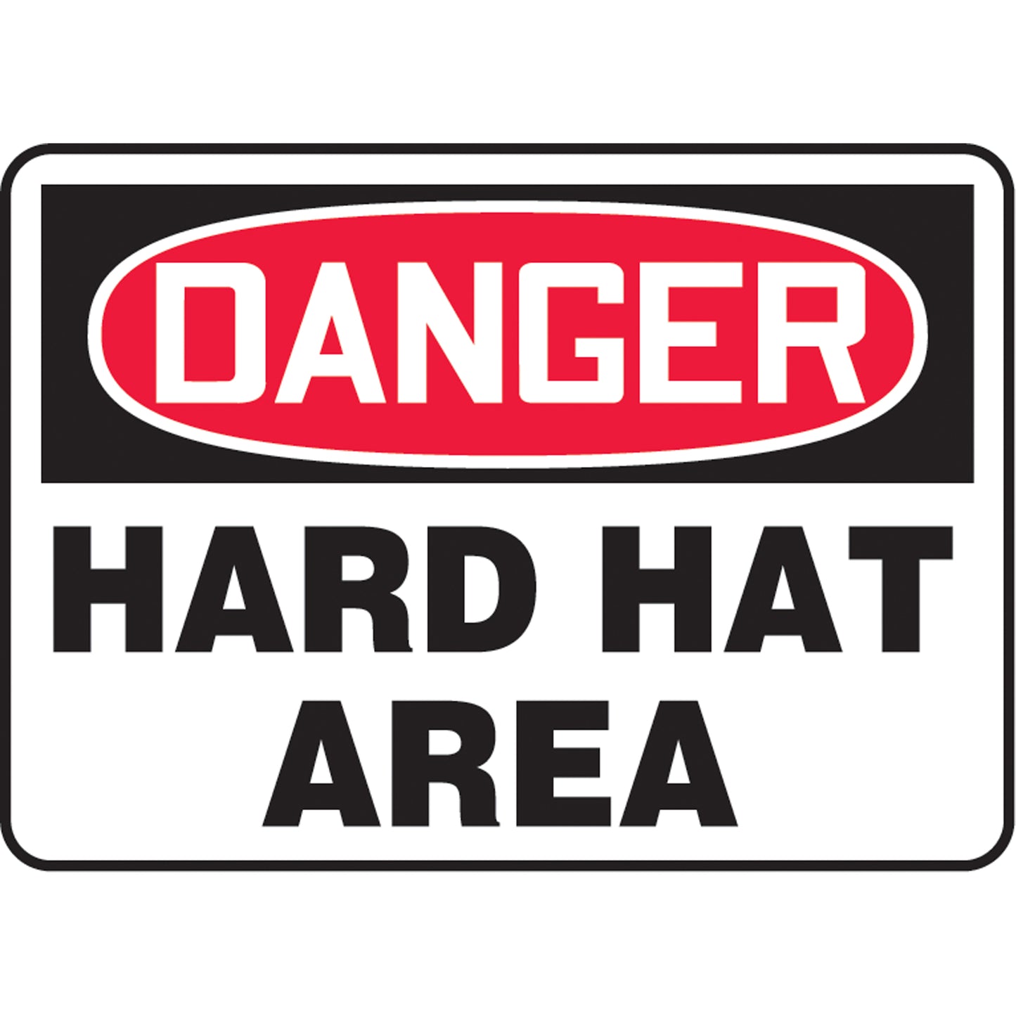 Accuform Signs "Hard Hat Area" Sign, 10" x 14", Aluminum, English