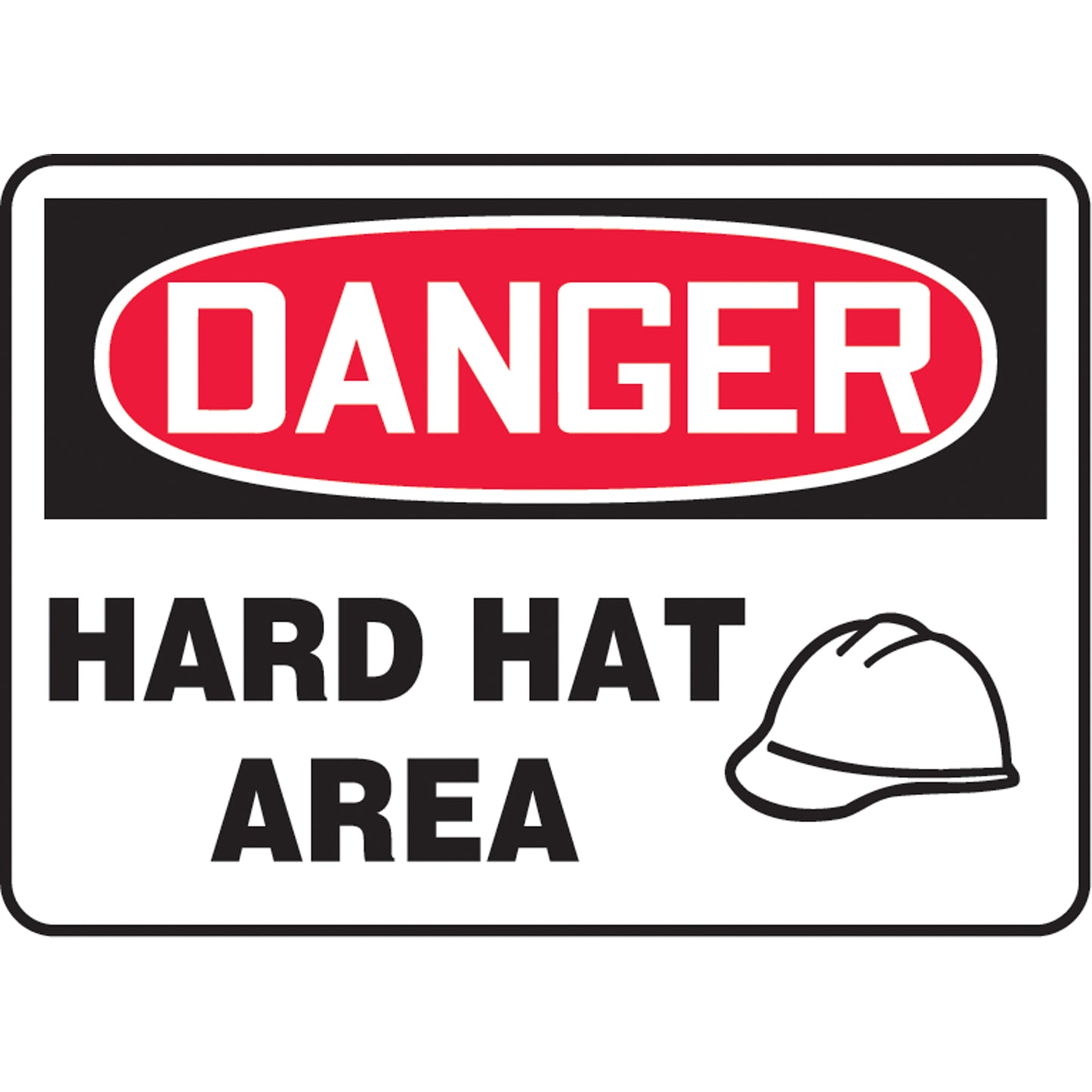 Accuform Signs "Hard Hat Area" Sign, 7" x 10", Aluminum, English with Pictogram