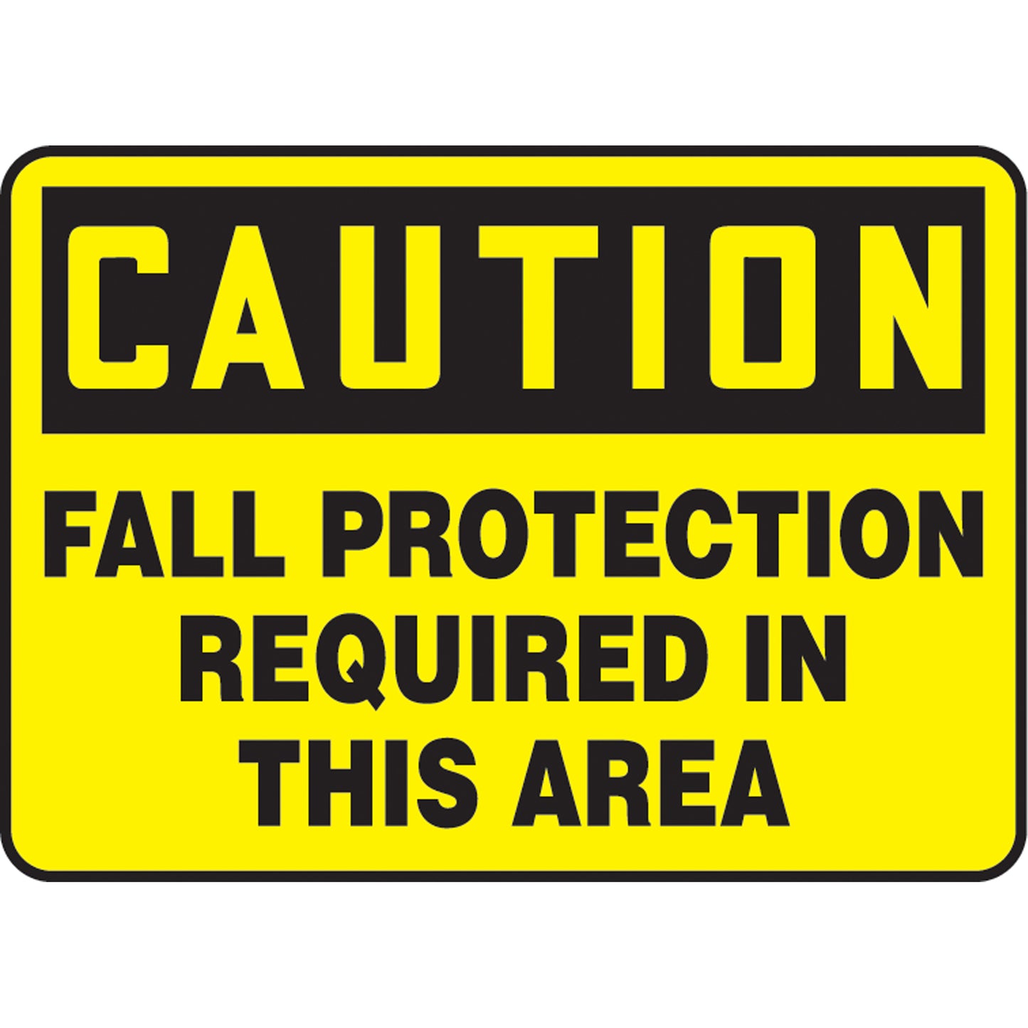 Accuform Signs "Fall Protection Required" Sign, 7" x 10", Aluminum, English