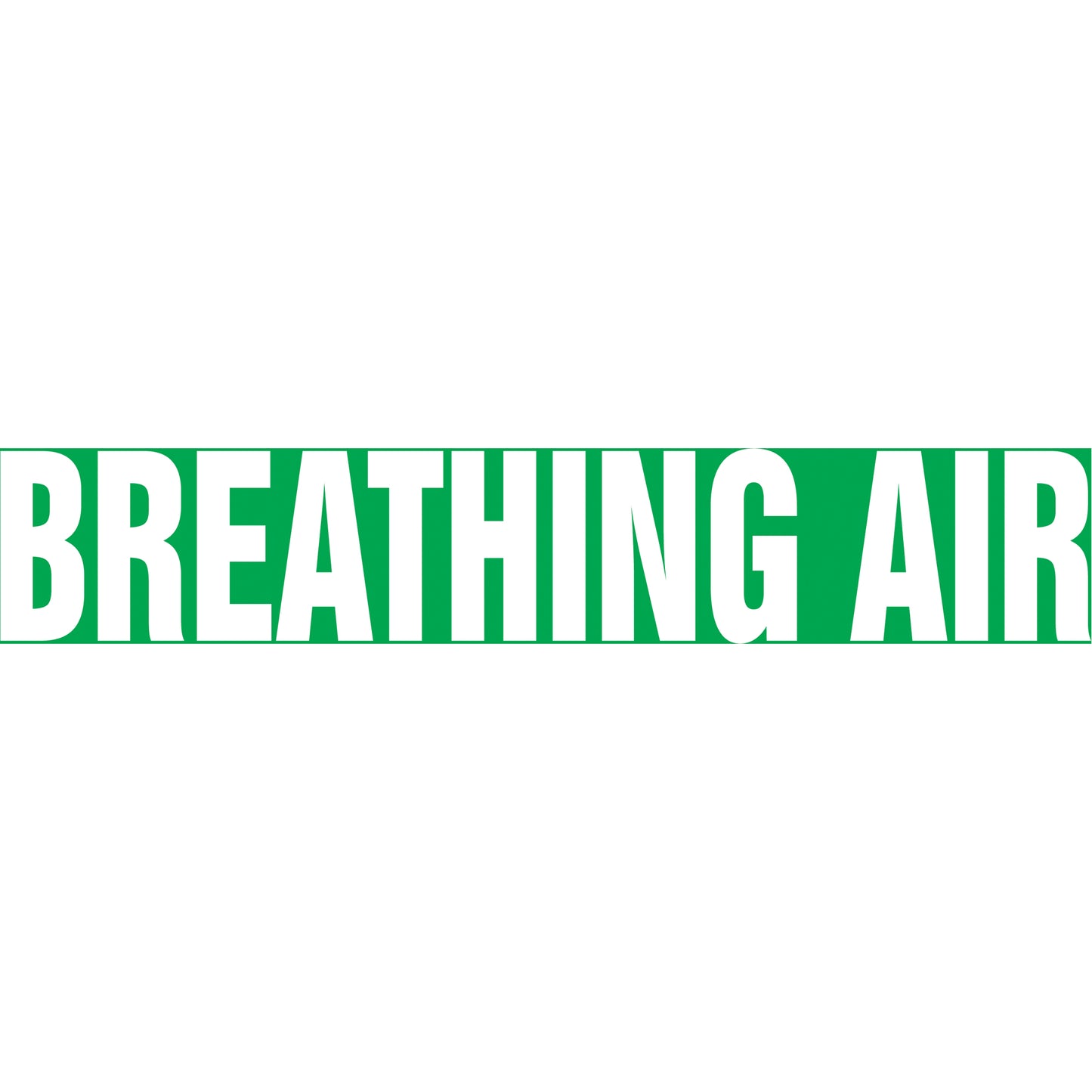 Accuform Signs "Breathing Air" Pipe Marker, Self-Adhesive, 2-1/2" H x 12" W, White on Green