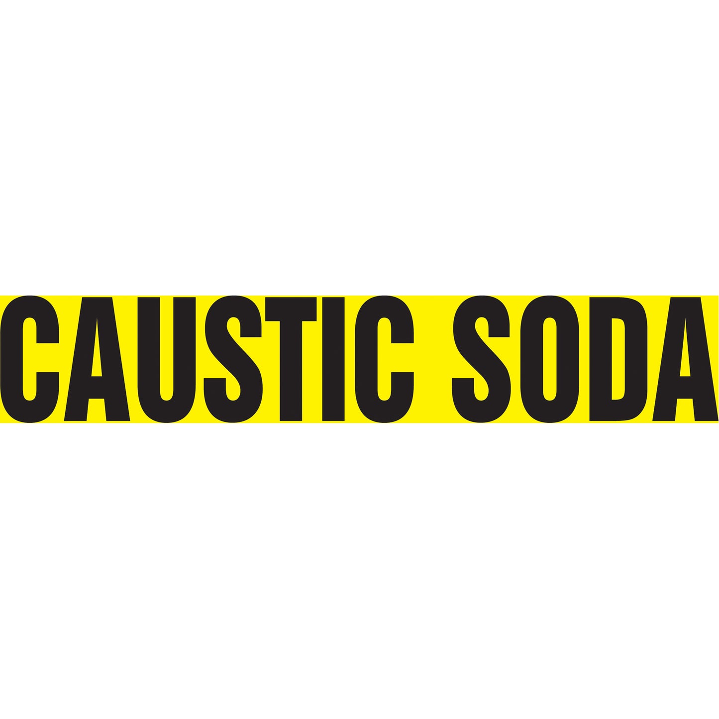 Accuform Signs "Caustic Soda" Pipe Markers, Self-Adhesive, 2-1/2" H x 12" W, Black on Yellow