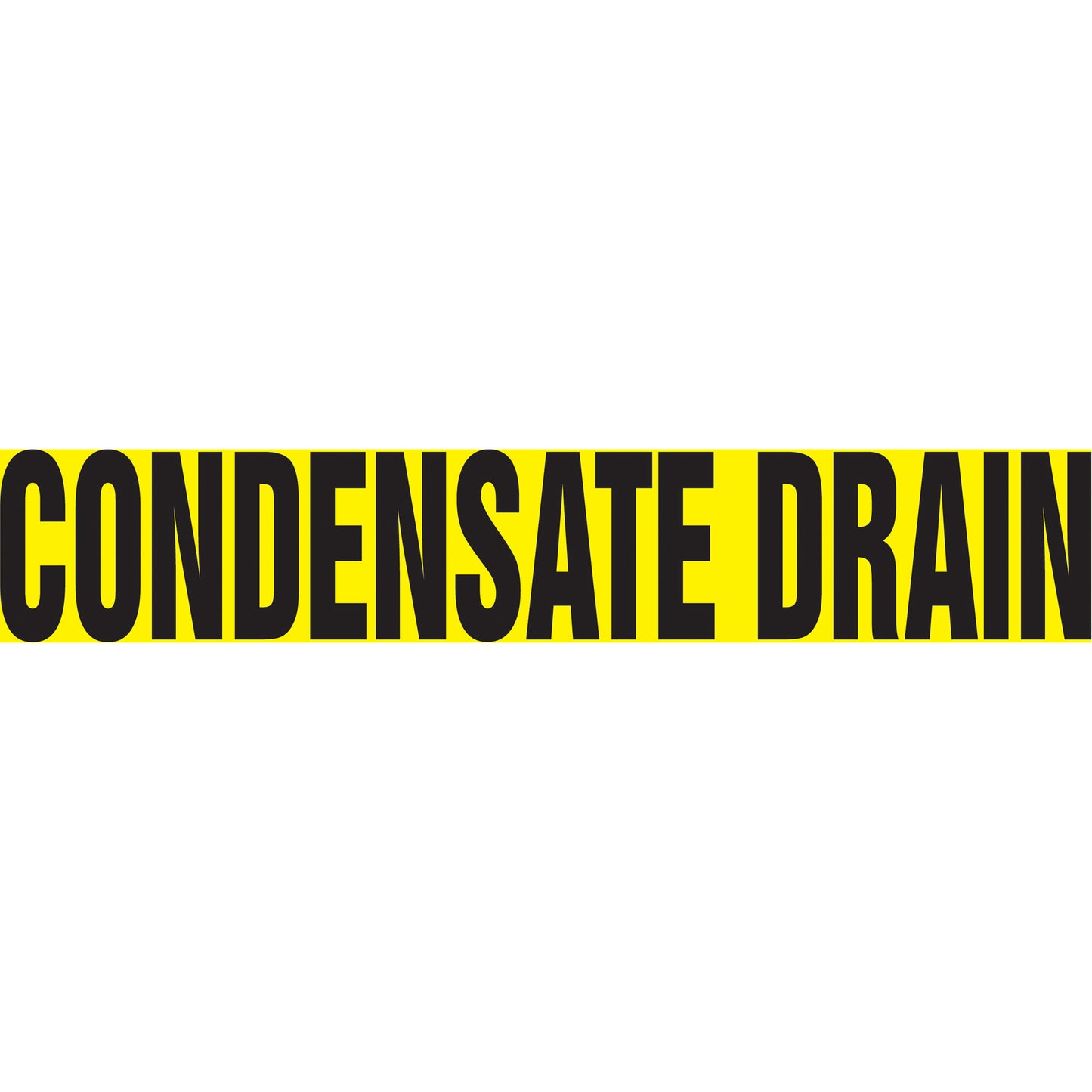 Accuform Signs "Condensate Drain" Pipe Marker, Self-Adhesive, 2-1/2" H x 12" W, Black on Yellow