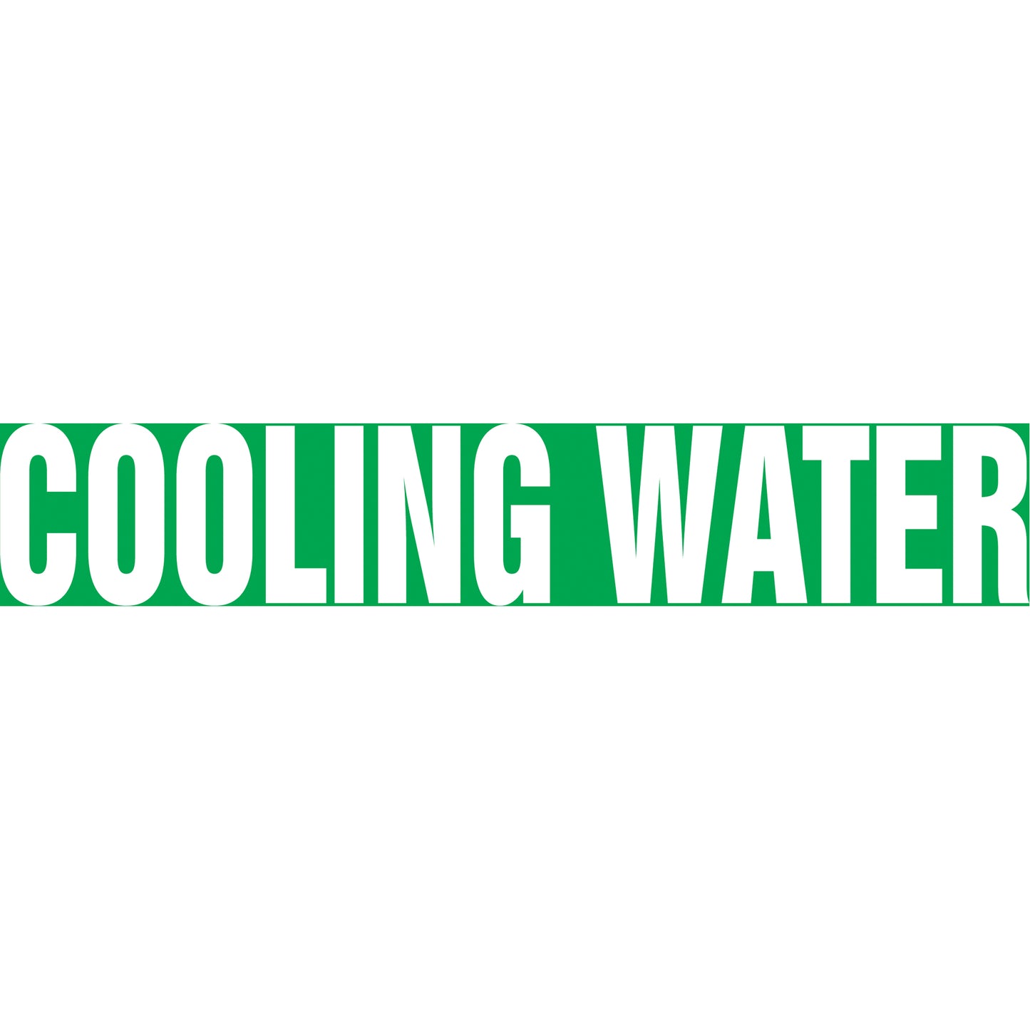 Accuform Signs "Cooling Water" Pipe Marker, Self-Adhesive, 1" H x 8" W, White on Green