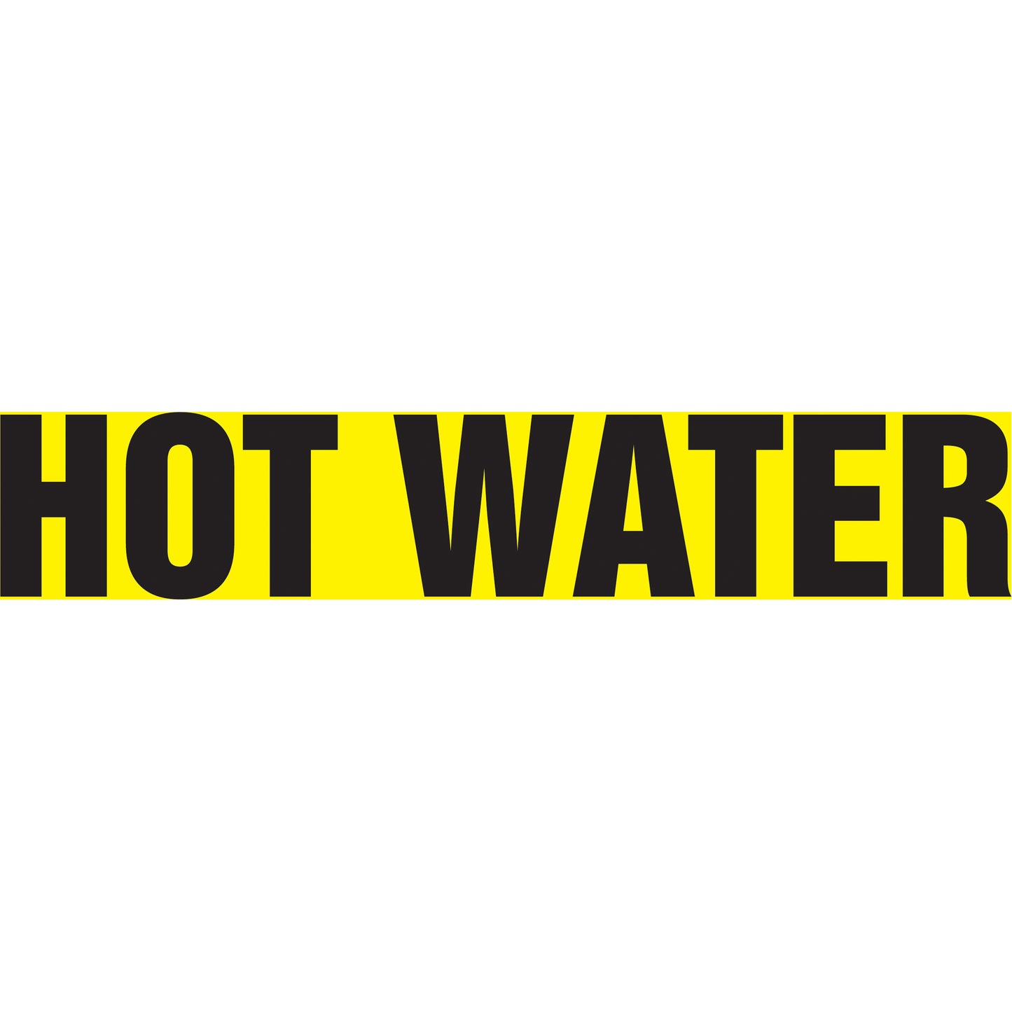 Accuform Signs "Hot Water" Pipe Markers, Self-Adhesive, 2-1/2" H x 12" W, Black on Yellow