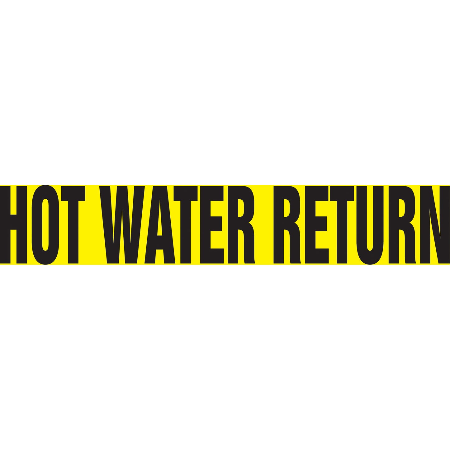 Accuform Signs "Hot Water Return" Pipe Markers, Self-Adhesive, 2-1/2" H x 12" W, Black on Yellow