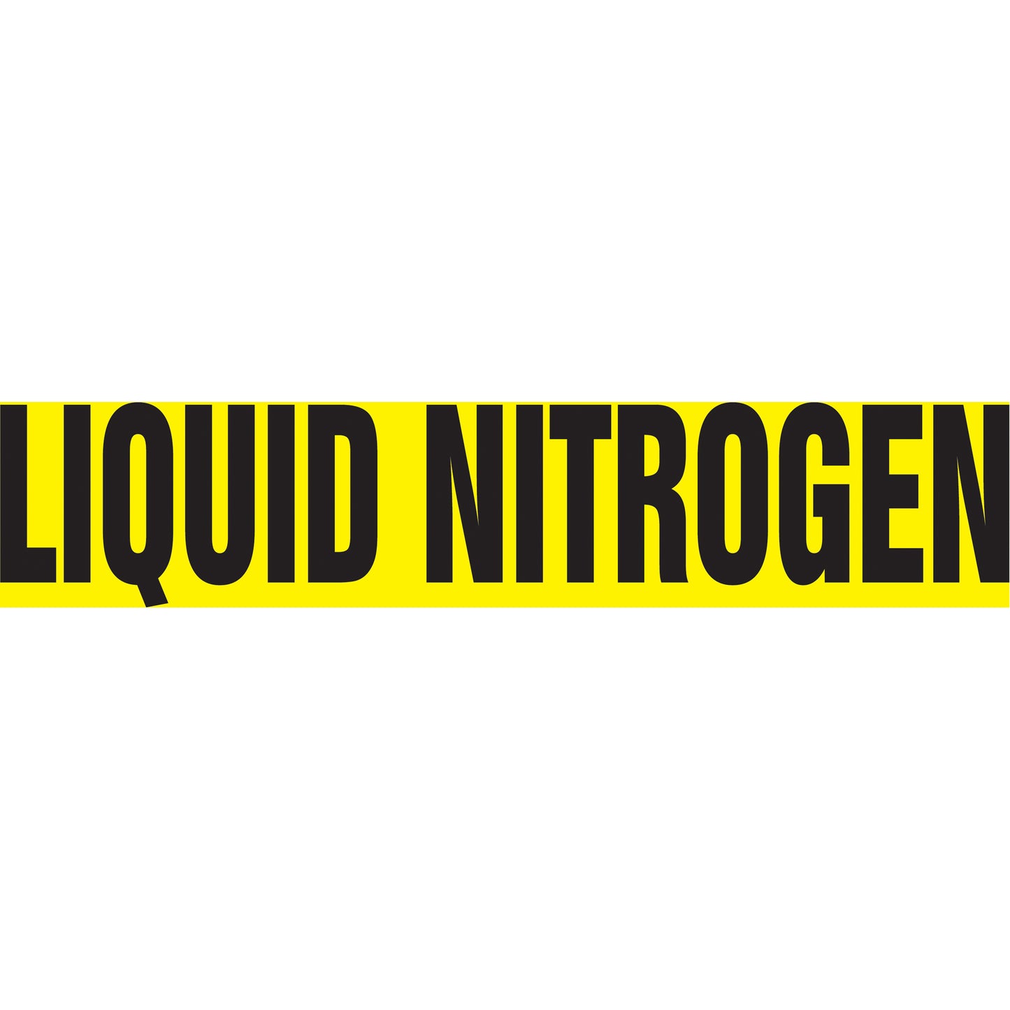 Accuform Signs "Liquid Nitrogen" Pipe Marker, Self-Adhesive, 1" H x 8" W, Black on Yellow