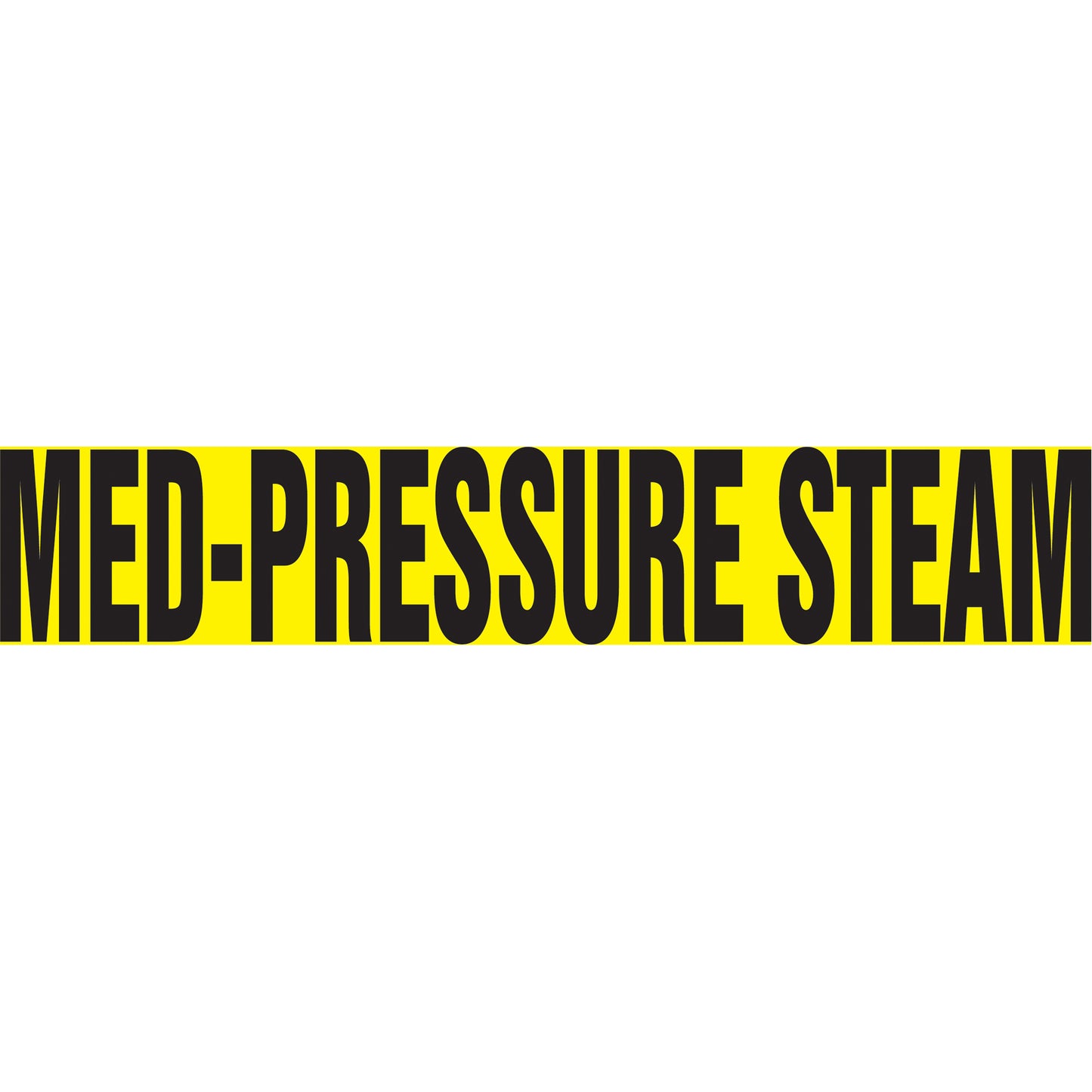 Accuform Signs "Med-Pressure Steam" Pipe Marker, Self-Adhesive, 4" H x 24" W, Black on Yellow