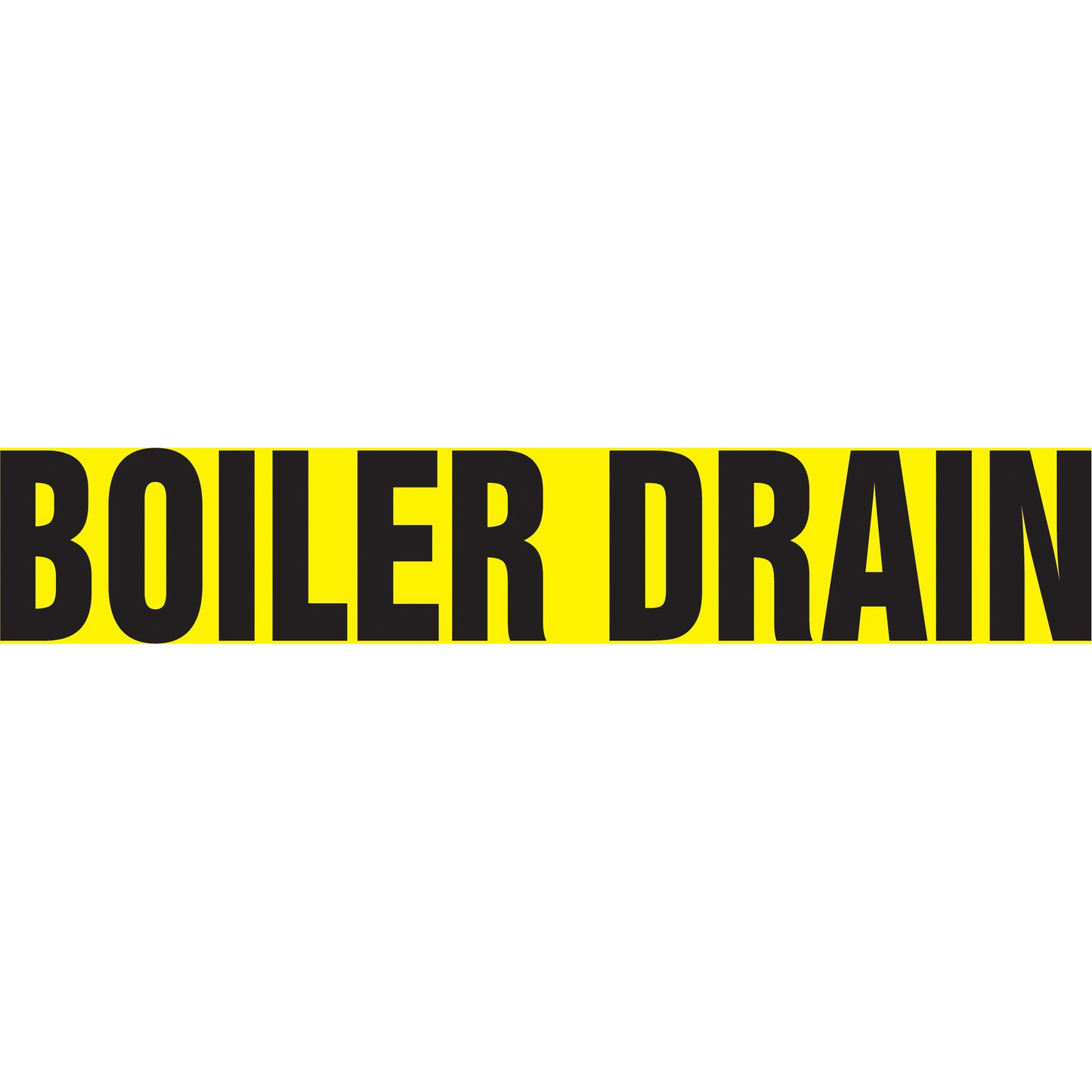 Accuform Signs Snap Tite™ "Boiler Drain" Pipe Marker, Snap-On, 14" H x 12" W, Black on Yellow