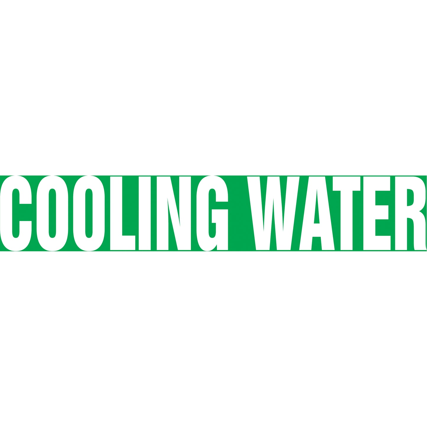 Accuform Signs Snap Tite™ "Cooling Water" Pipe Marker, Snap-On, 9" H x 8" W, White on Green