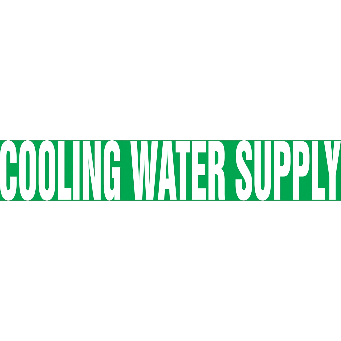 Accuform Signs Snap Tite™ "Cooling Water Supply" Pipe Marker, Snap-On, 14" H x 12" W, White on Green