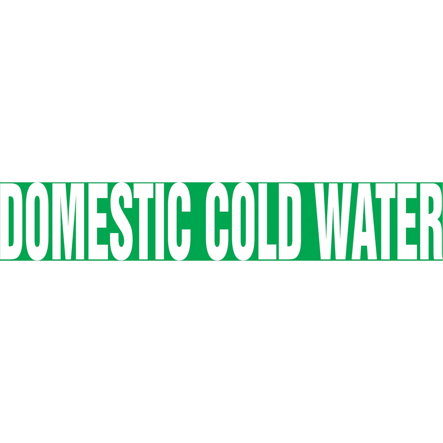Accuform Signs Snap Tite™ "Domestic Cold Water" Pipe Marker, Snap-On, 14" H x 12" W, White on Green