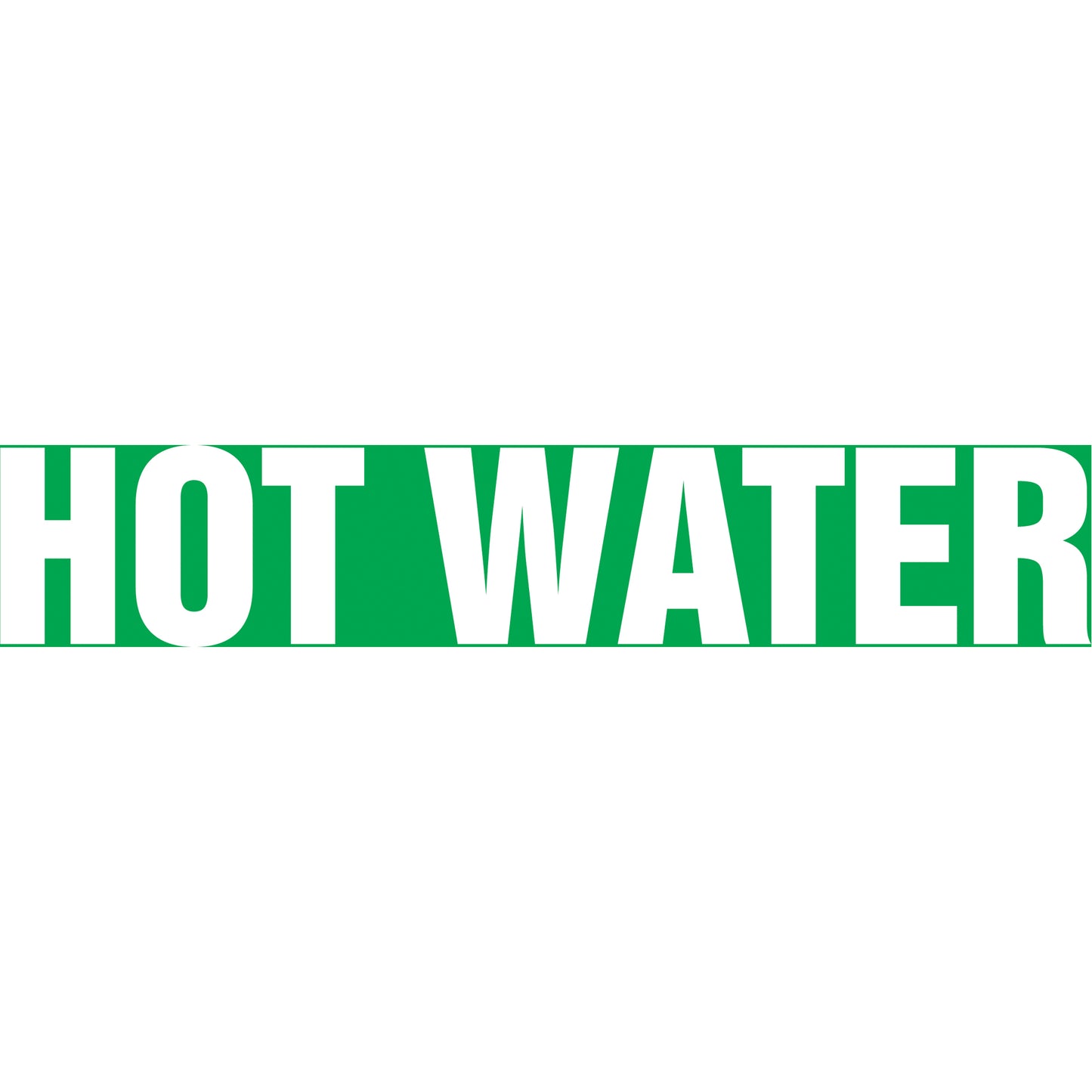 Accuform Signs Snap Tite™ "Hot Water" Pipe Marker, Snap-On, 9" H x 8" W, White on Green