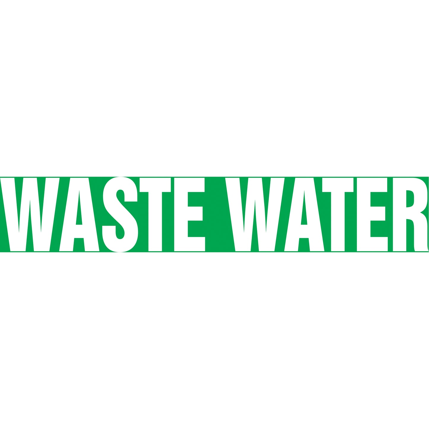 Accuform Signs "Waste Water" Pipe Markers, Self-Adhesive, 4" H x 24" W, White on Green
