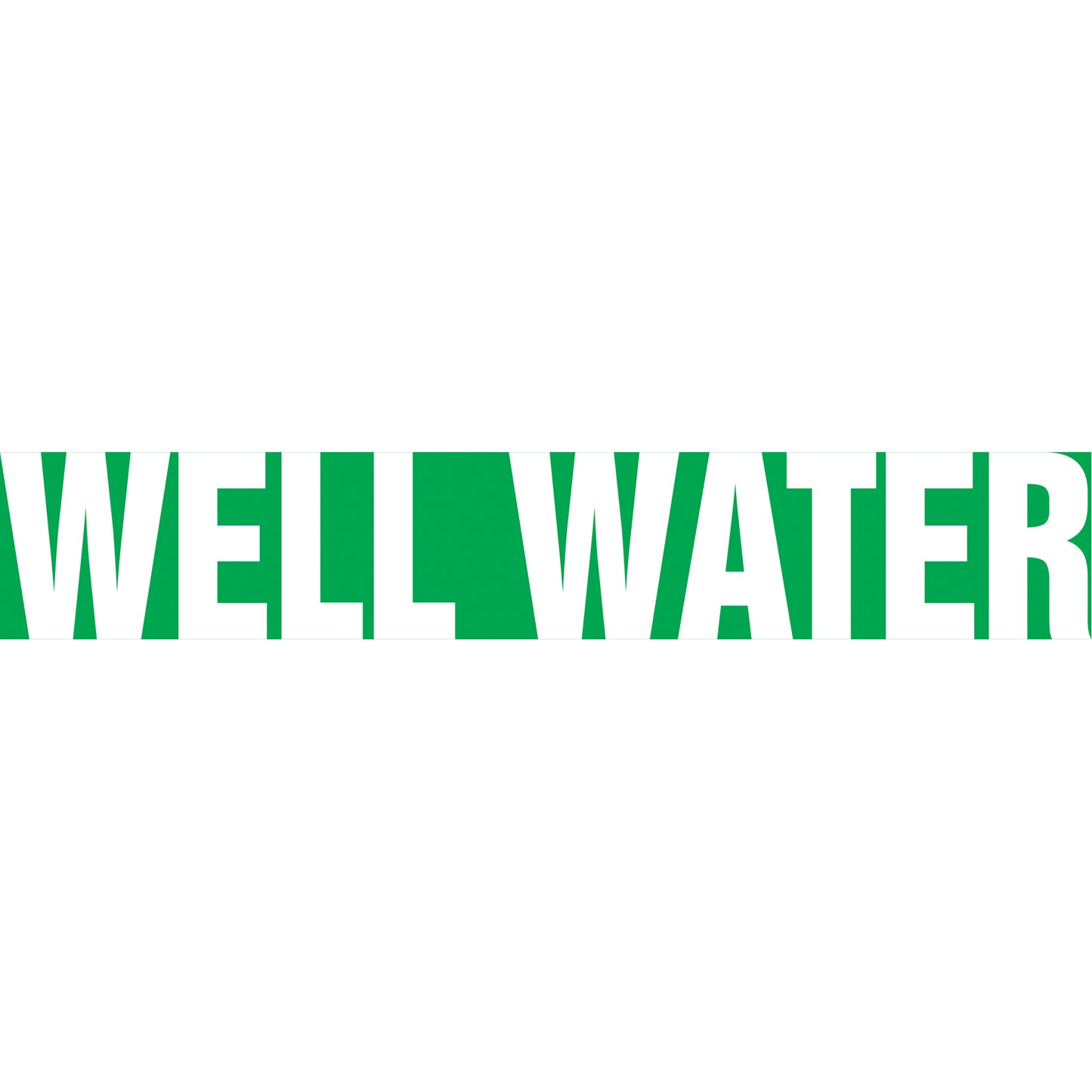 Accuform Signs "Well Water" Pipe Markers, Self-Adhesive, 4" H x 24" W, White on Green