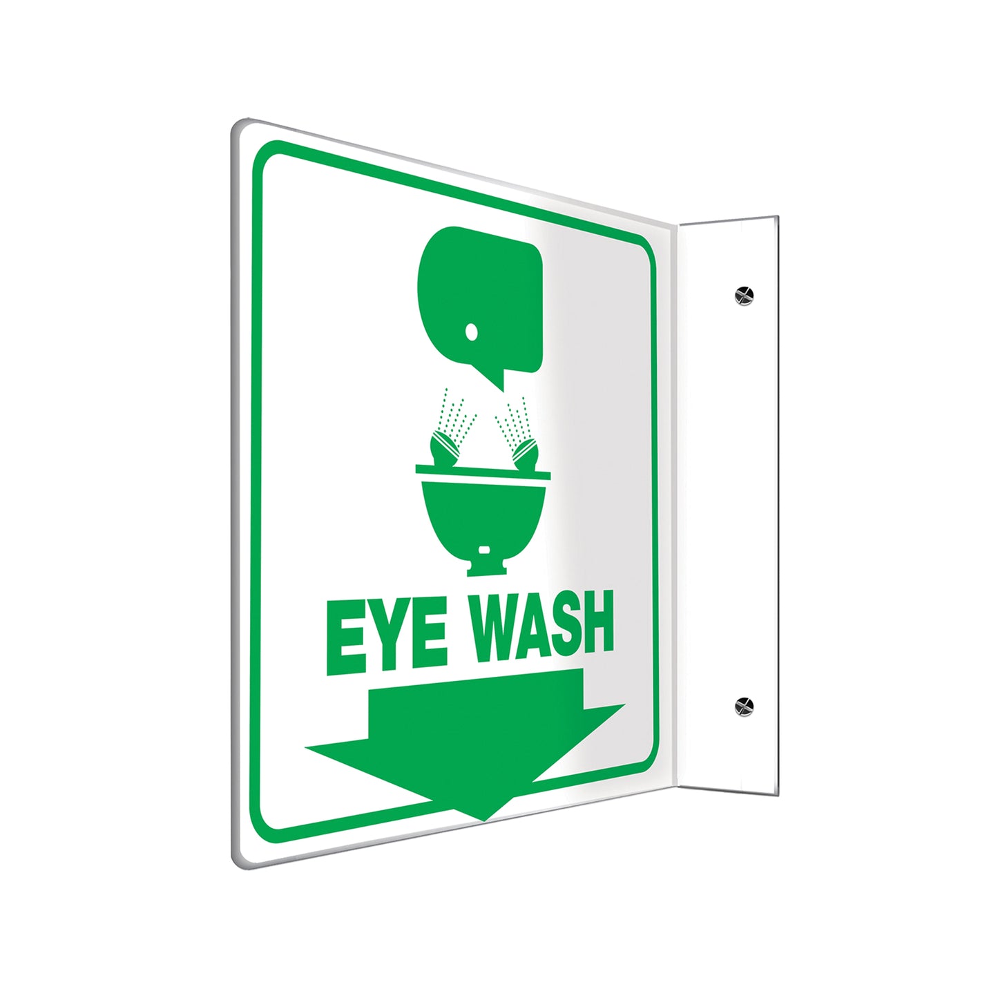 Accuform Signs "Eye Wash" Projection™ Sign, 8" x 8", Plastic, English with Pictogram