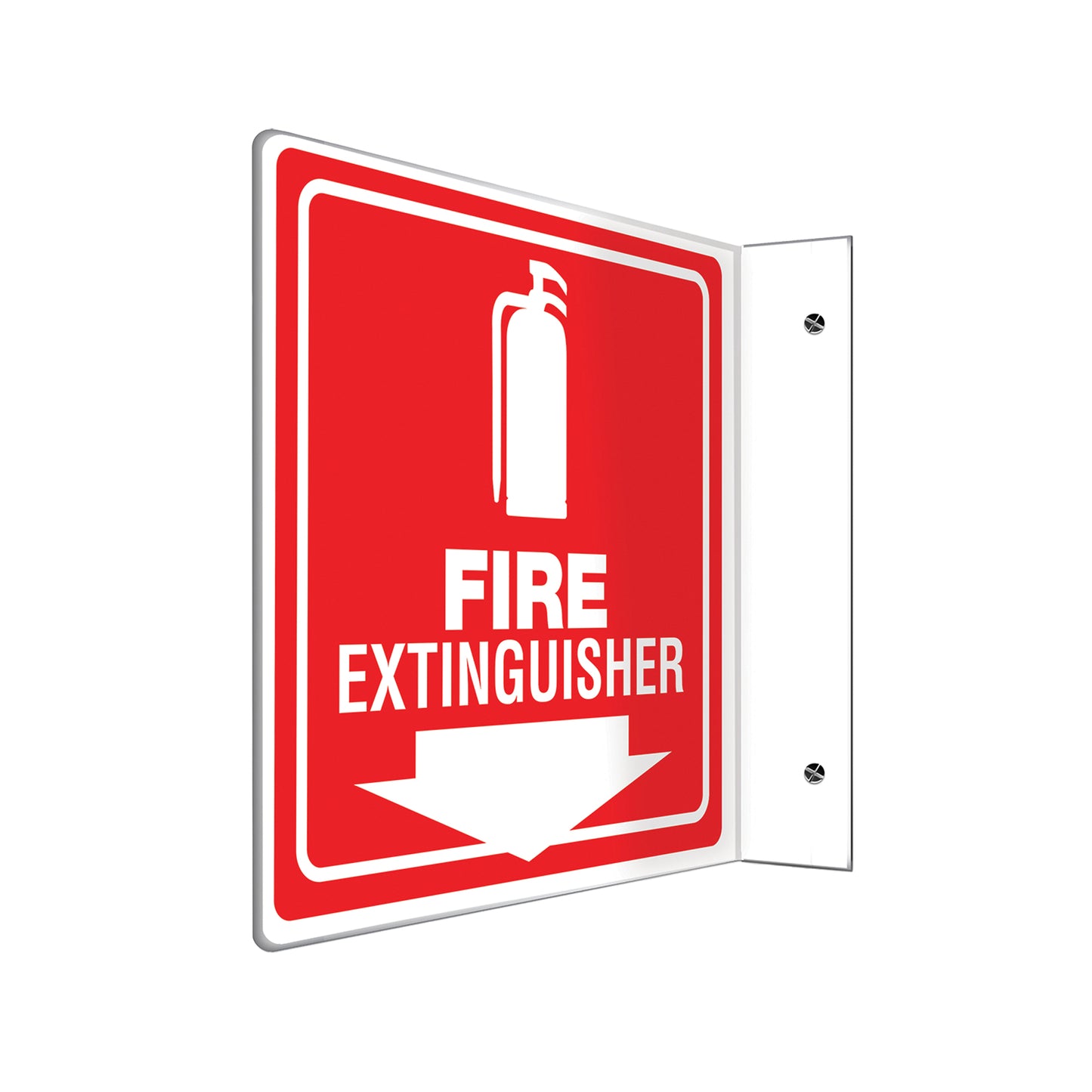 Accuform Signs "Fire Extinguisher" Projection™ Sign, 8" x 8", Plastic, English with Pictogram