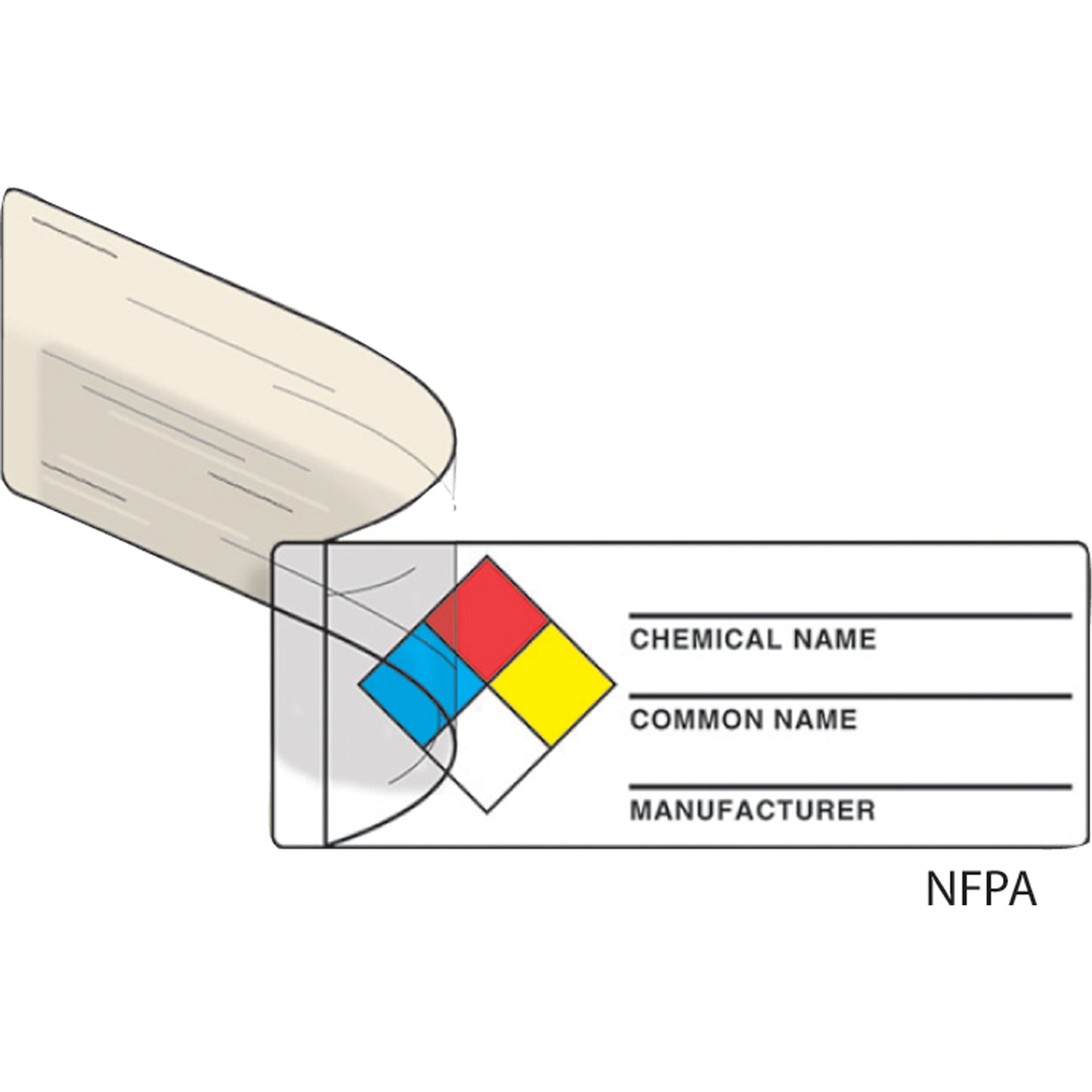 Accuform Signs Safety Label: Self-Laminating NFPA Diamond Identifier Labels, Vinyl, Sheet, 3" L x 1" W