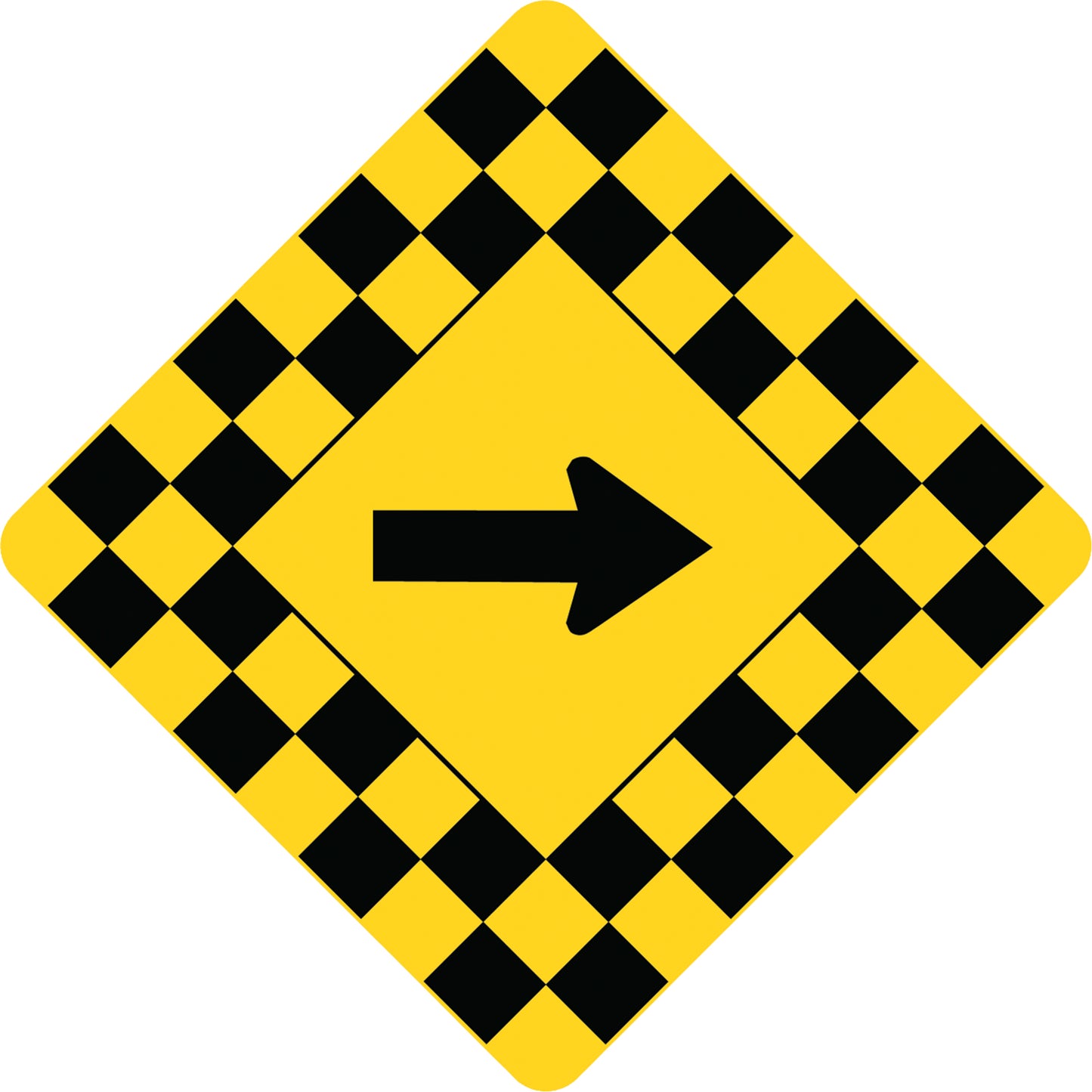 Accuform Signs Sharp Turn Traffic Sign, 30" x 30", Aluminum, Pictogram