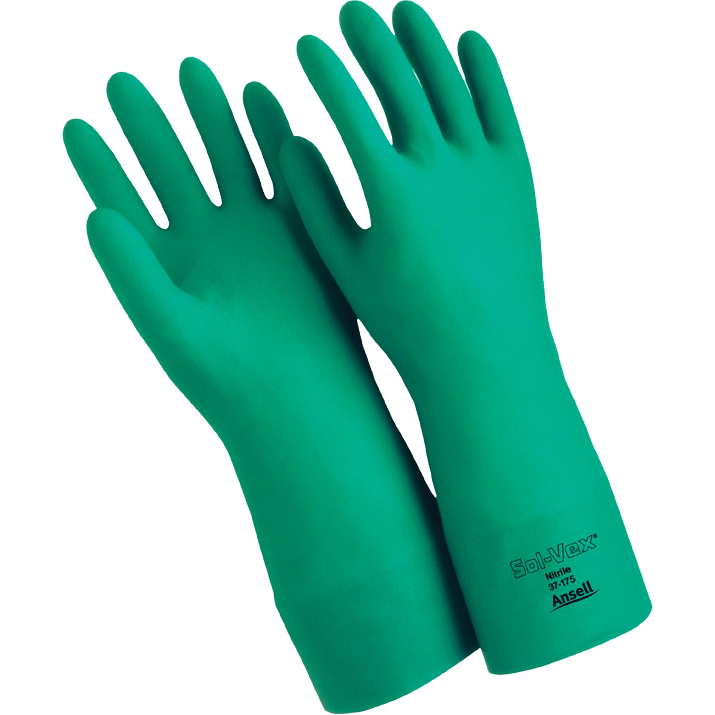 Ansell Solvex® 37-165 Gloves, Size Large/9, 15"/13" L, Nitrile, 22-mil