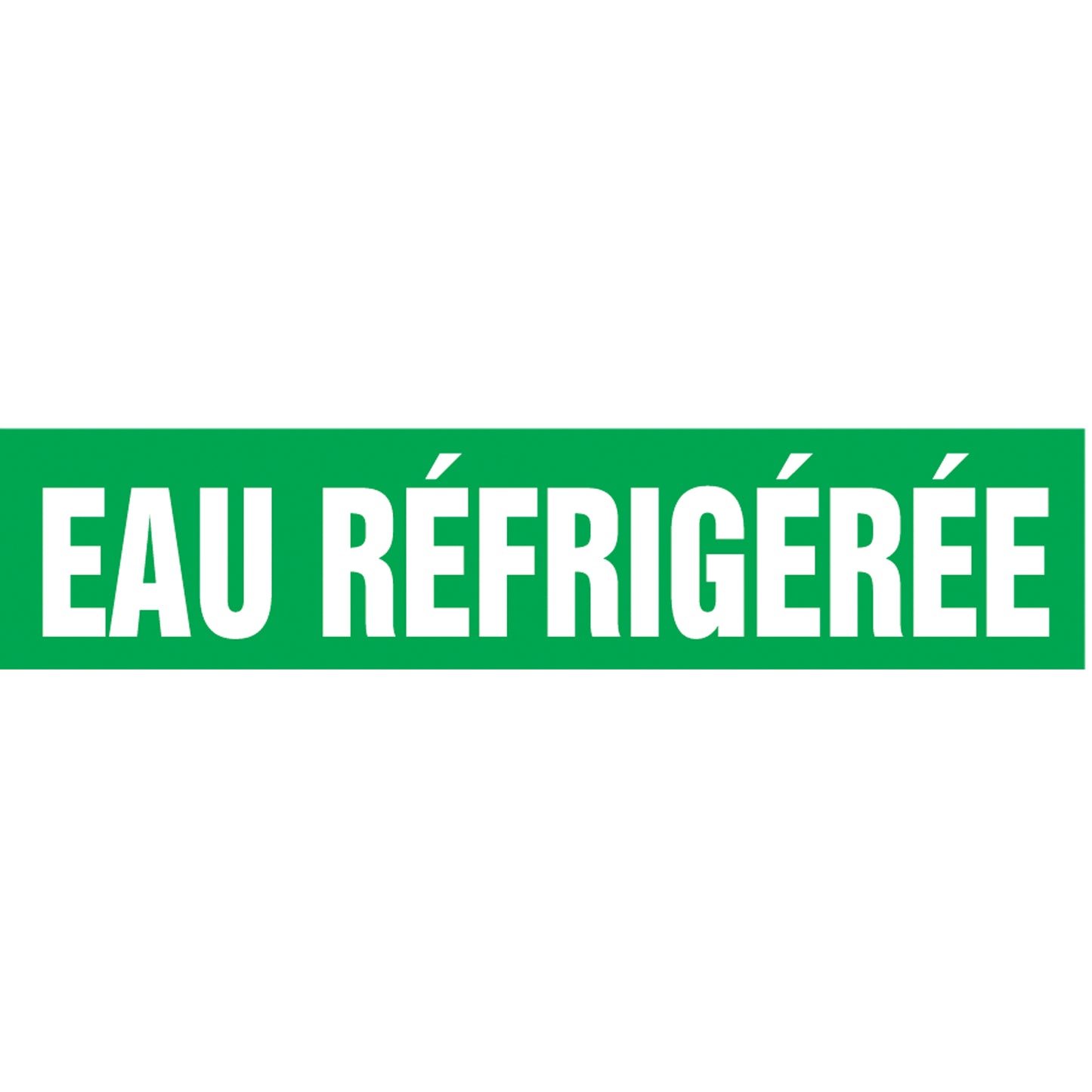 Accuform Signs "Eau Réfrigérée" Pipe Markers, Self-Adhesive, 2-1/2" H x 12" W, White on Green